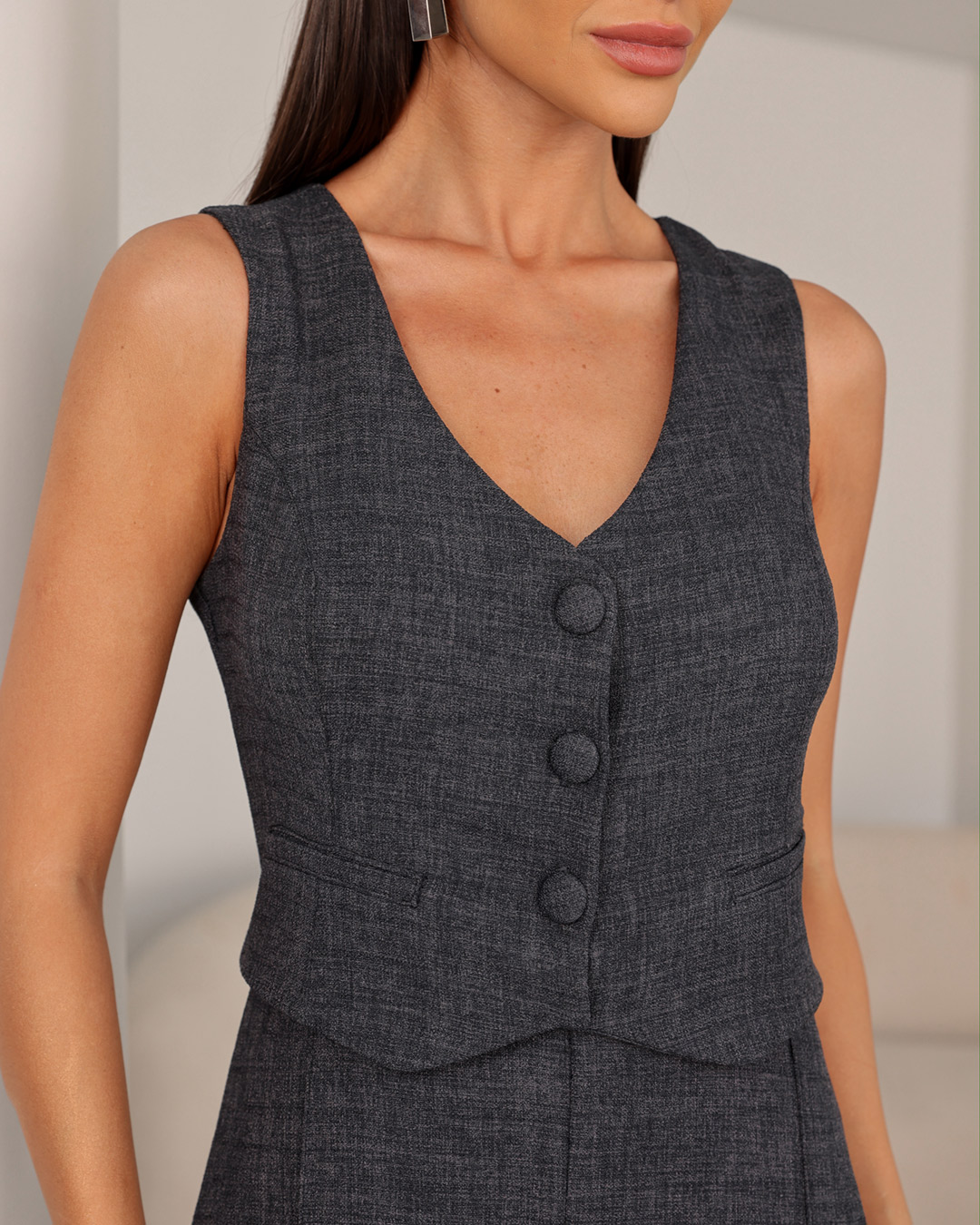 Dot Clothing - Jumpsuit Dot Clothing Vest Graphite - 2043CINZA