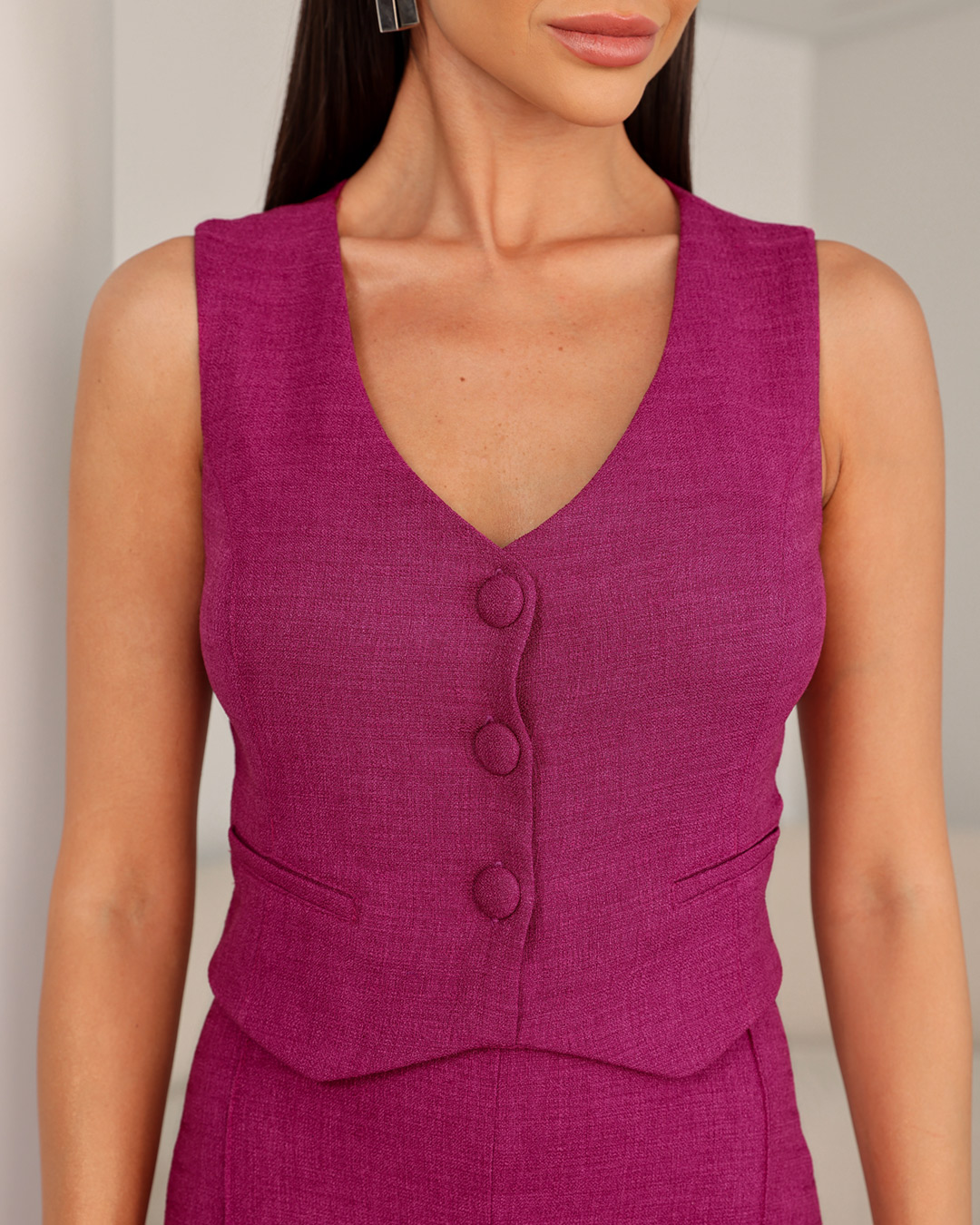 Dot Clothing - Jumpsuit Dot Clothing Vest Fuchsia - 2043FUCSIA