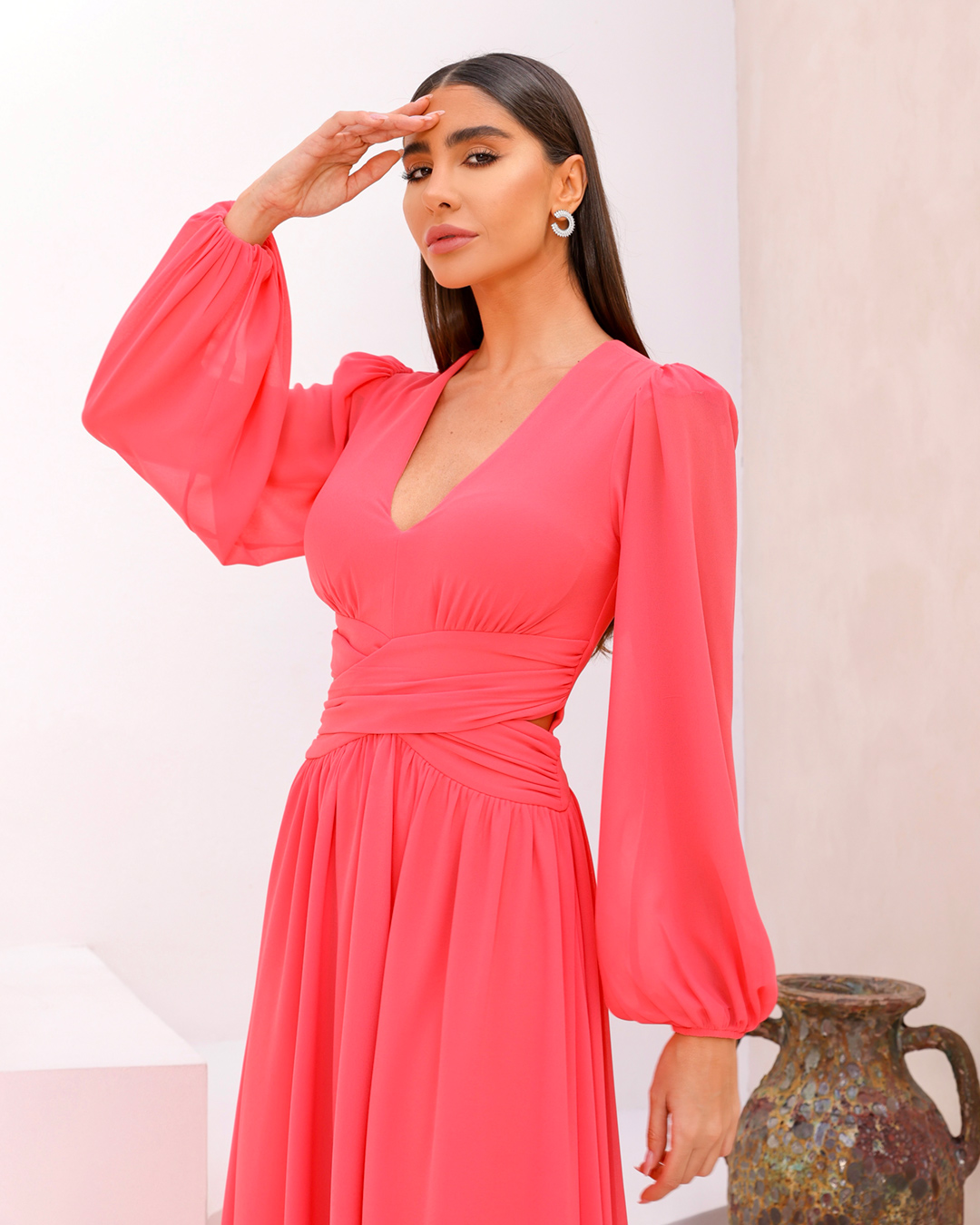 Dot Clothing - Dress Dot Clothing Long Long Sleeve Pink - 2017ROSA