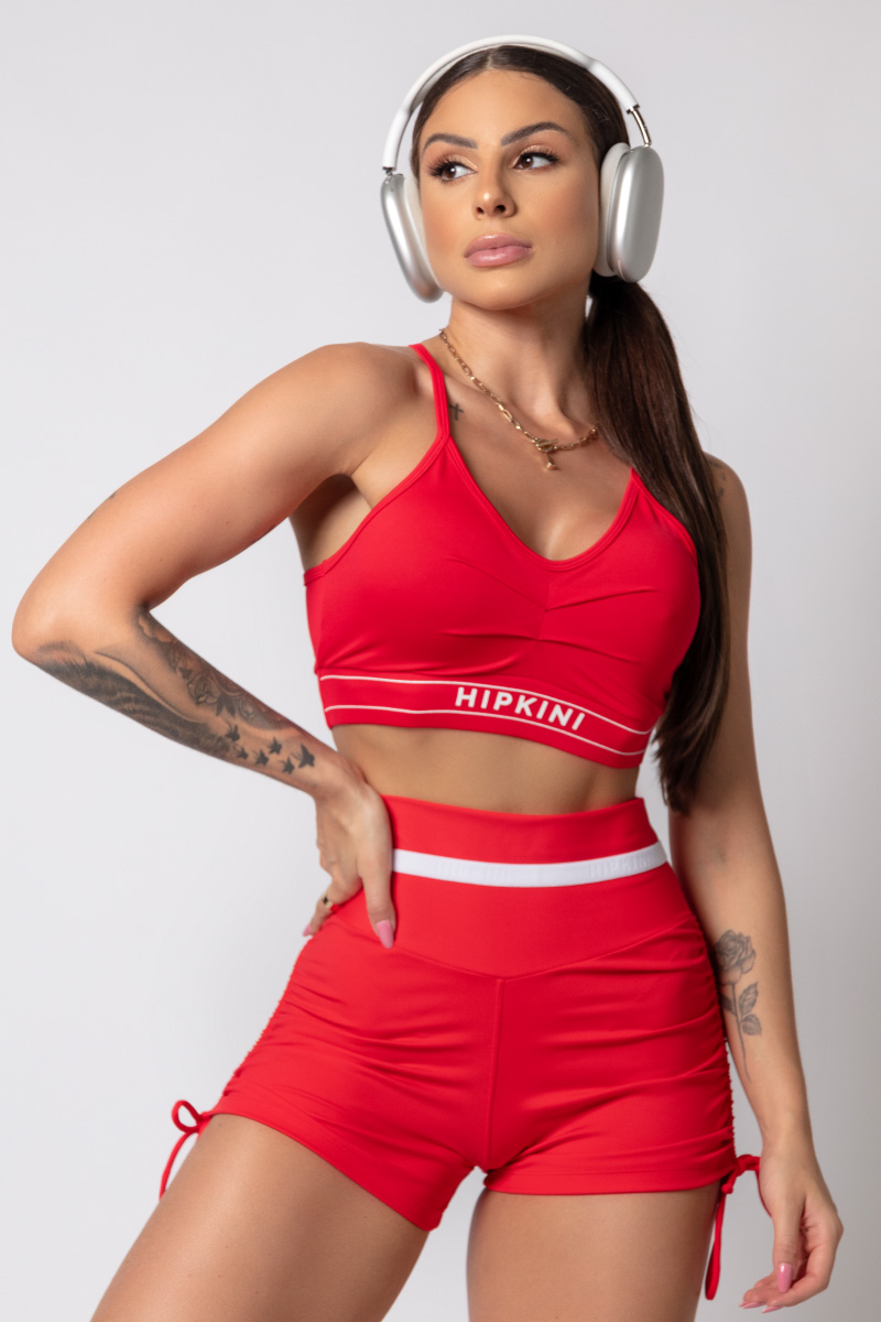 Hipkini - Gymrat Red Shorts with Tie - 33330177