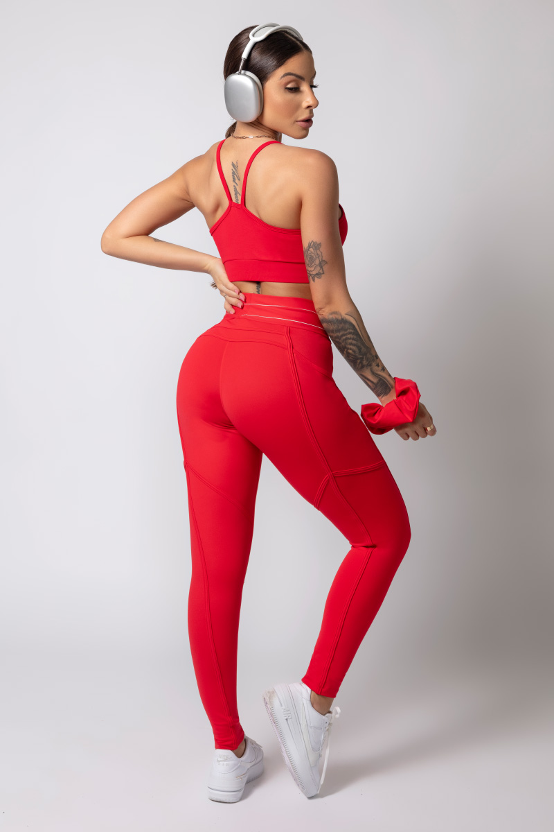 Hipkini - Legging Gymrat Vermelha com Silk - 33330176