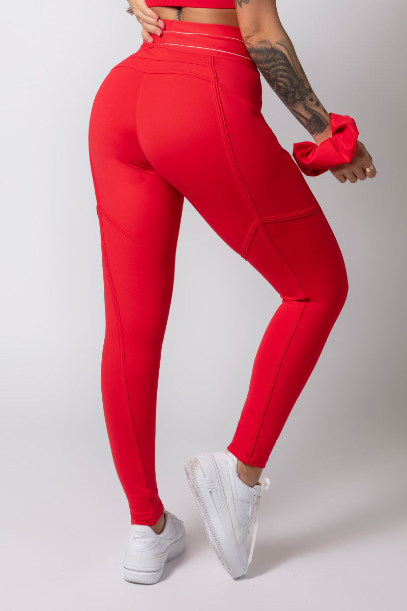 Hipkini - Red Gymrat Legging with Silk - 33330176