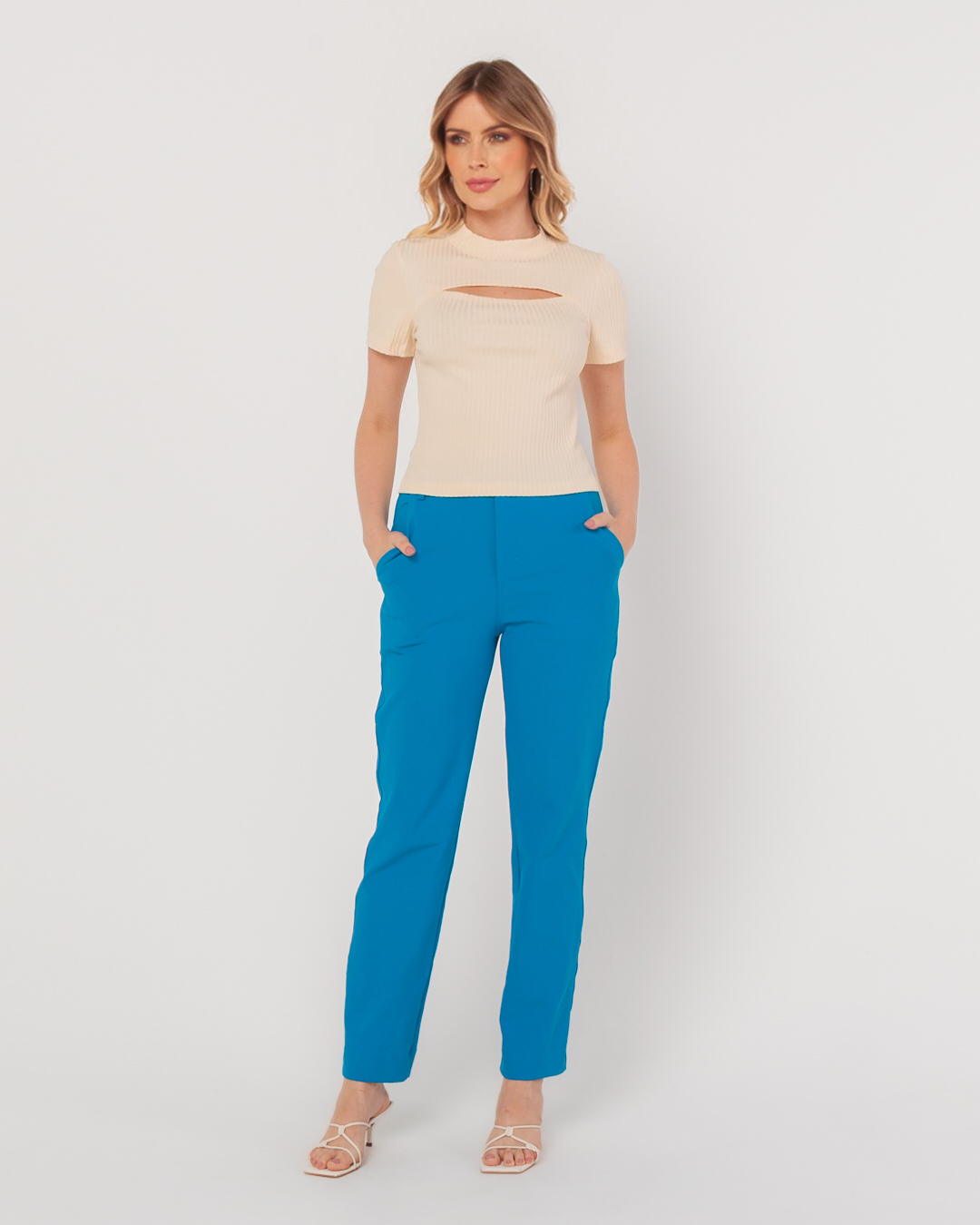 Miss Misses - Miss Misses Pants With Pockets Straight Blue - 54040002