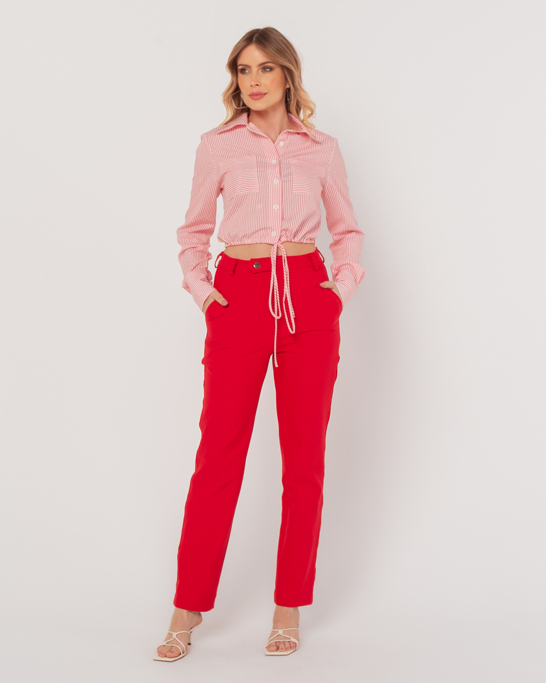 Miss Misses - Miss Misses Pants With Pockets Straight Red - 54040024