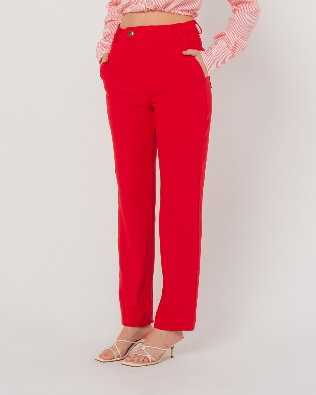 Miss Misses - Miss Misses Pants With Pockets Straight Red - 54040024