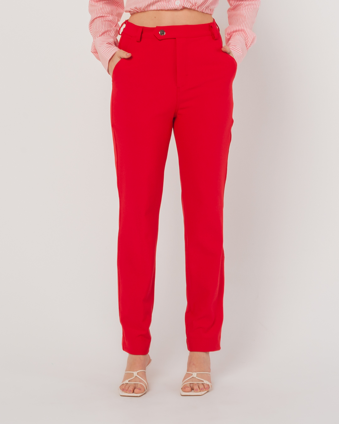 Miss Misses - Miss Misses Pants With Pockets Straight Red - 54040024