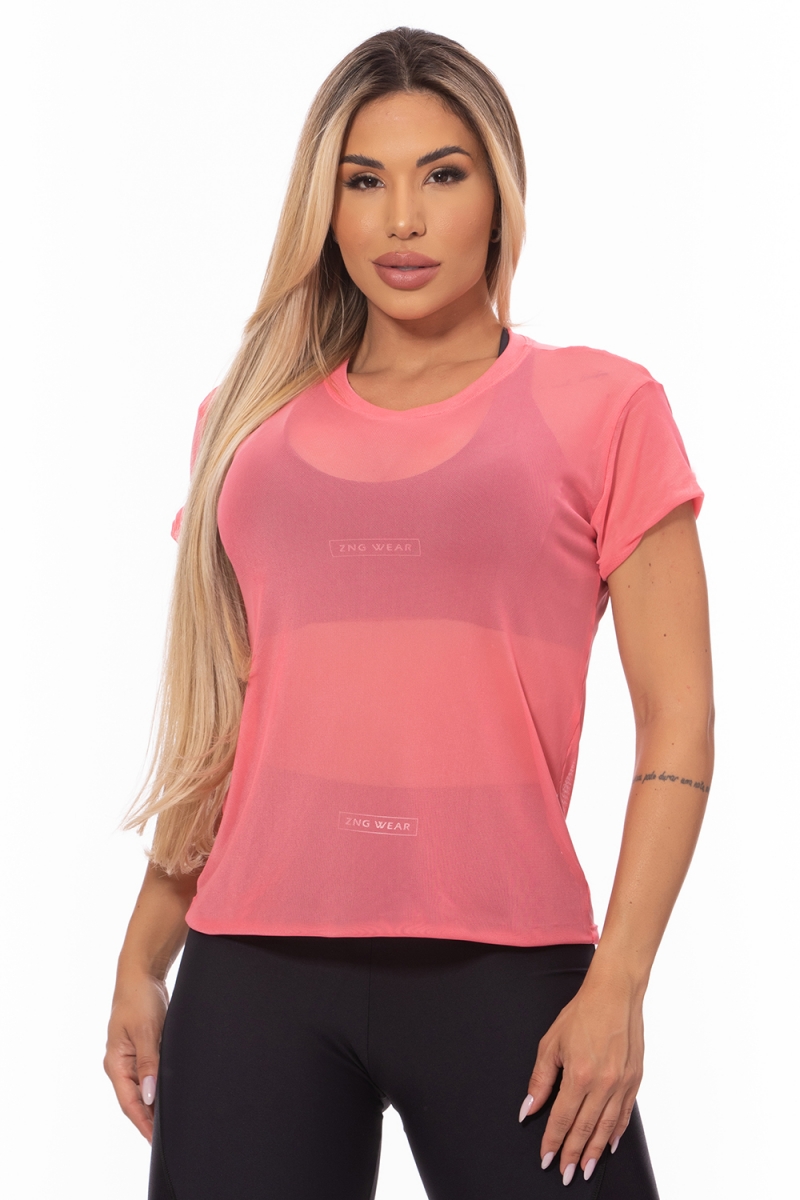 ZNG - T-SHIRT MESH PINK - BLU236