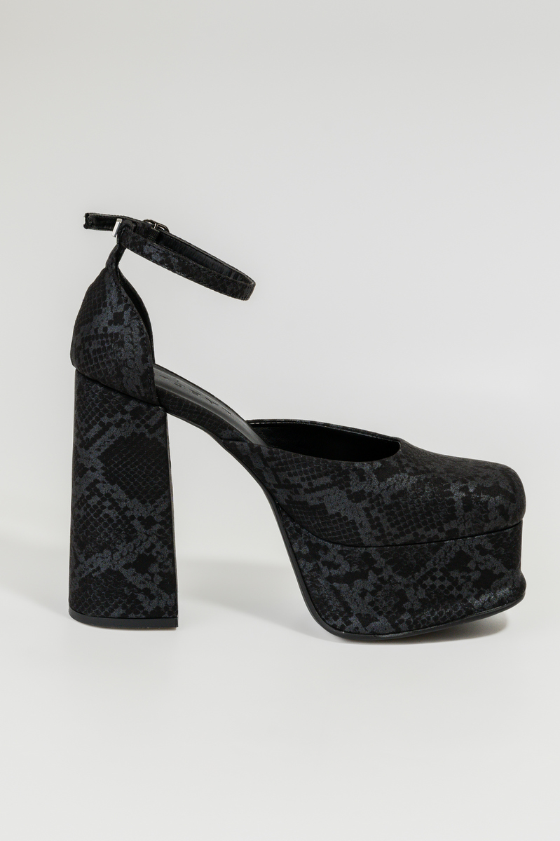 Labellamafia - Heels Labellamafia Suede Snake Black - 30644