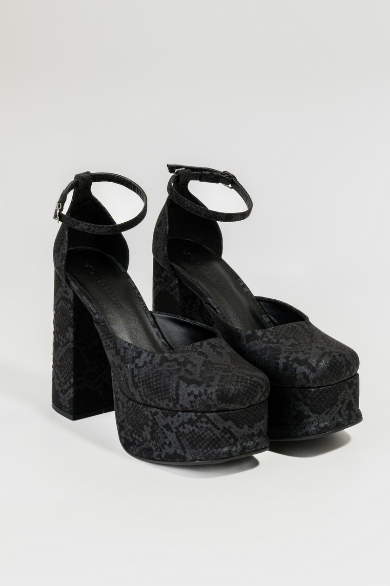 Labellamafia - Heels Labellamafia Suede Snake Black - 30644