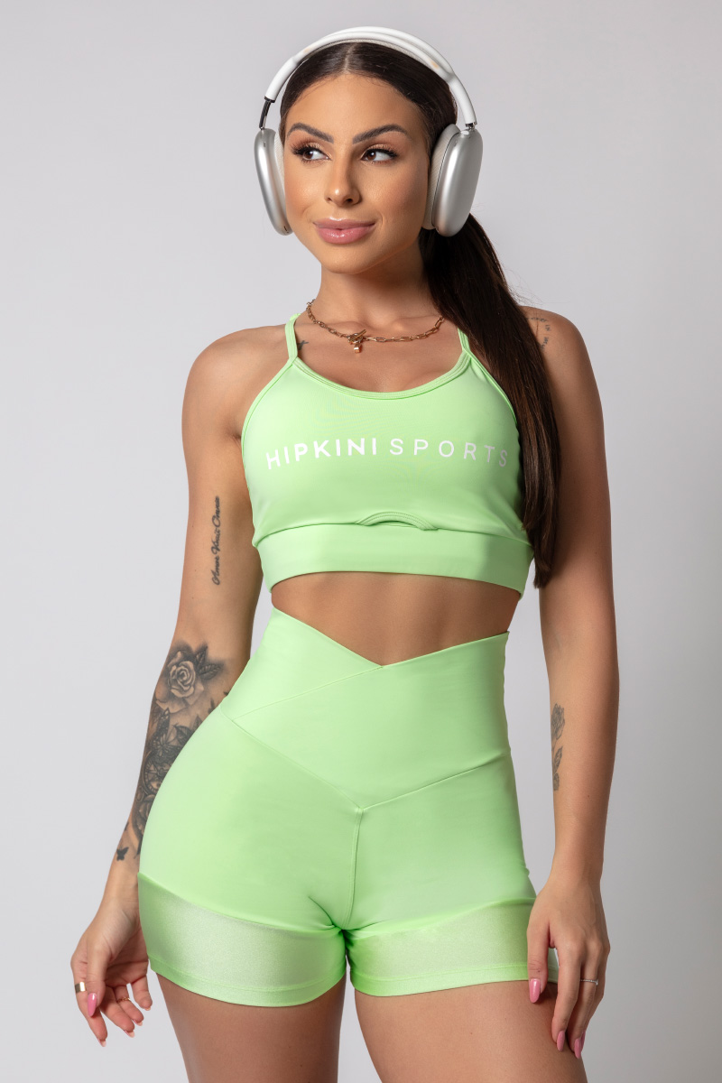 Hipkini - Shorts Gymrat Verde com Tiras no Cós - 33330186