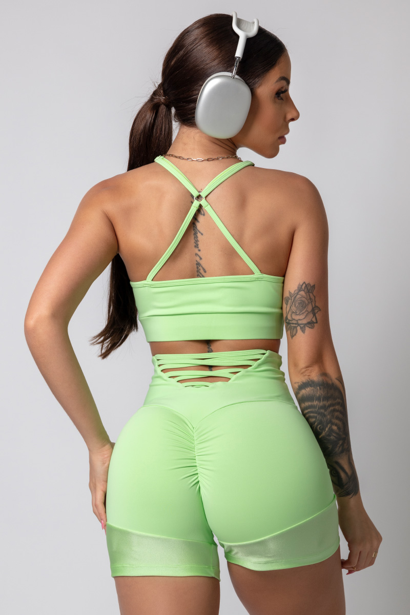 Hipkini - Green Gymrat Shorts with Waistband Straps - 33330186