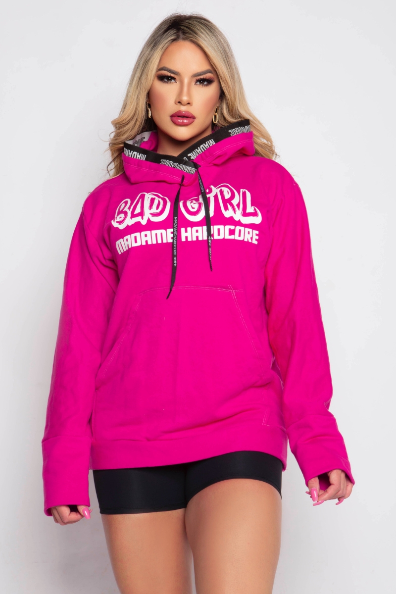 MADAME HARDCORE - LOJA VIRTUAL - BAD GIRL PINK SWEATSHIRT - MT.BG002.M0012.C0005