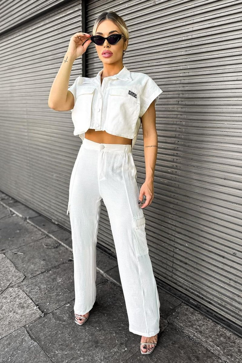 Maria Gueixa - Pants Cargo Maxi Urban Maria Gueixa Off White - 010392