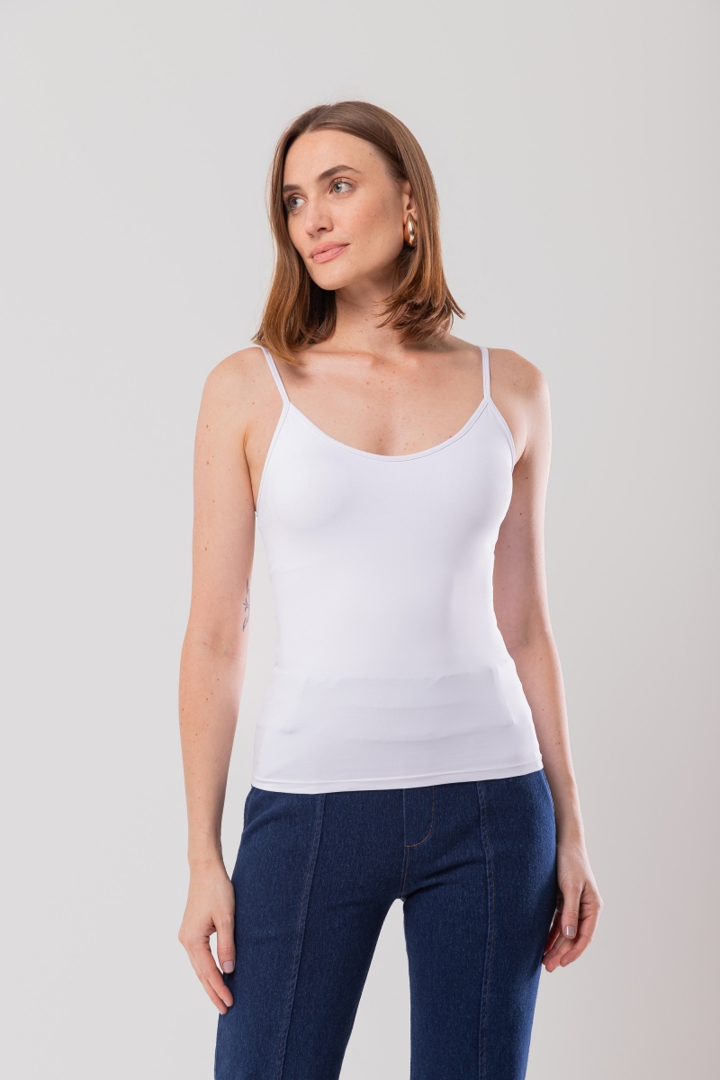 Hidrogênio - WHITE AMNI THIN STRAP TANK - 15621002