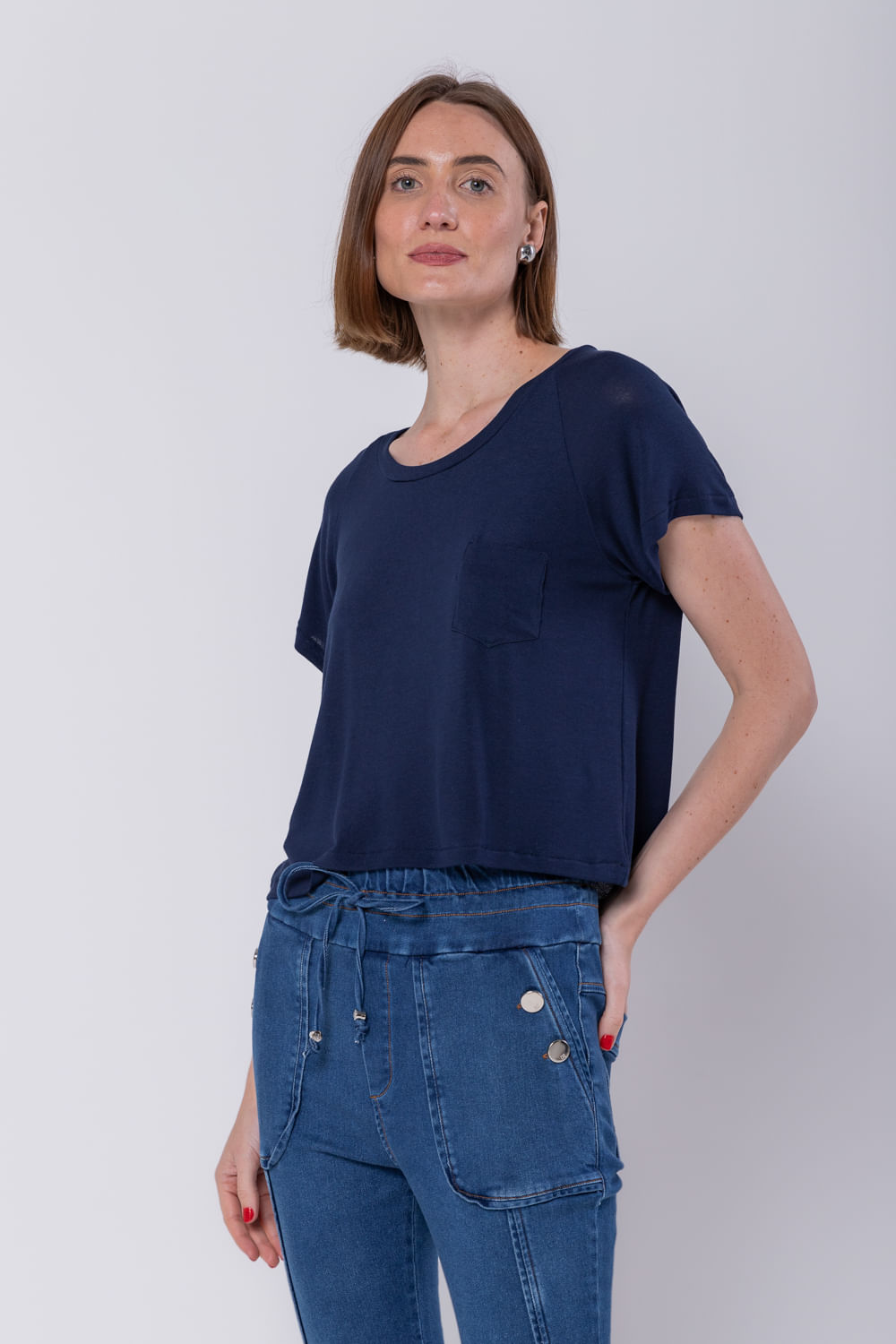 Hidrogênio - BLUSA CROPPED MARINHO - 19106004