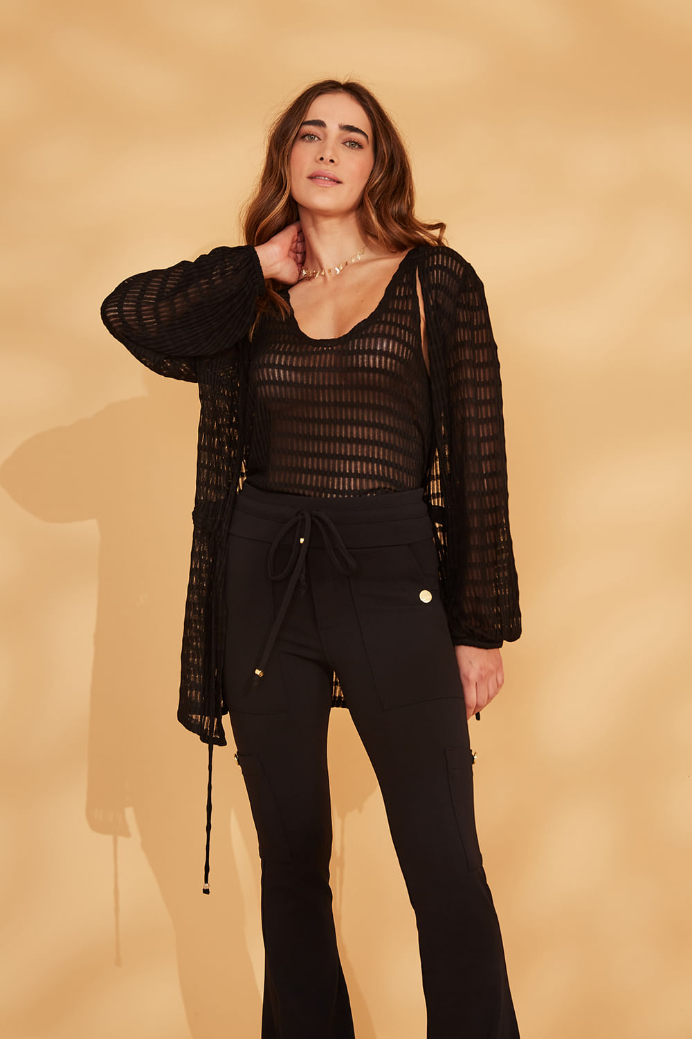 Hidrogênio - BLACK KNITTING TWINSET - 19115001