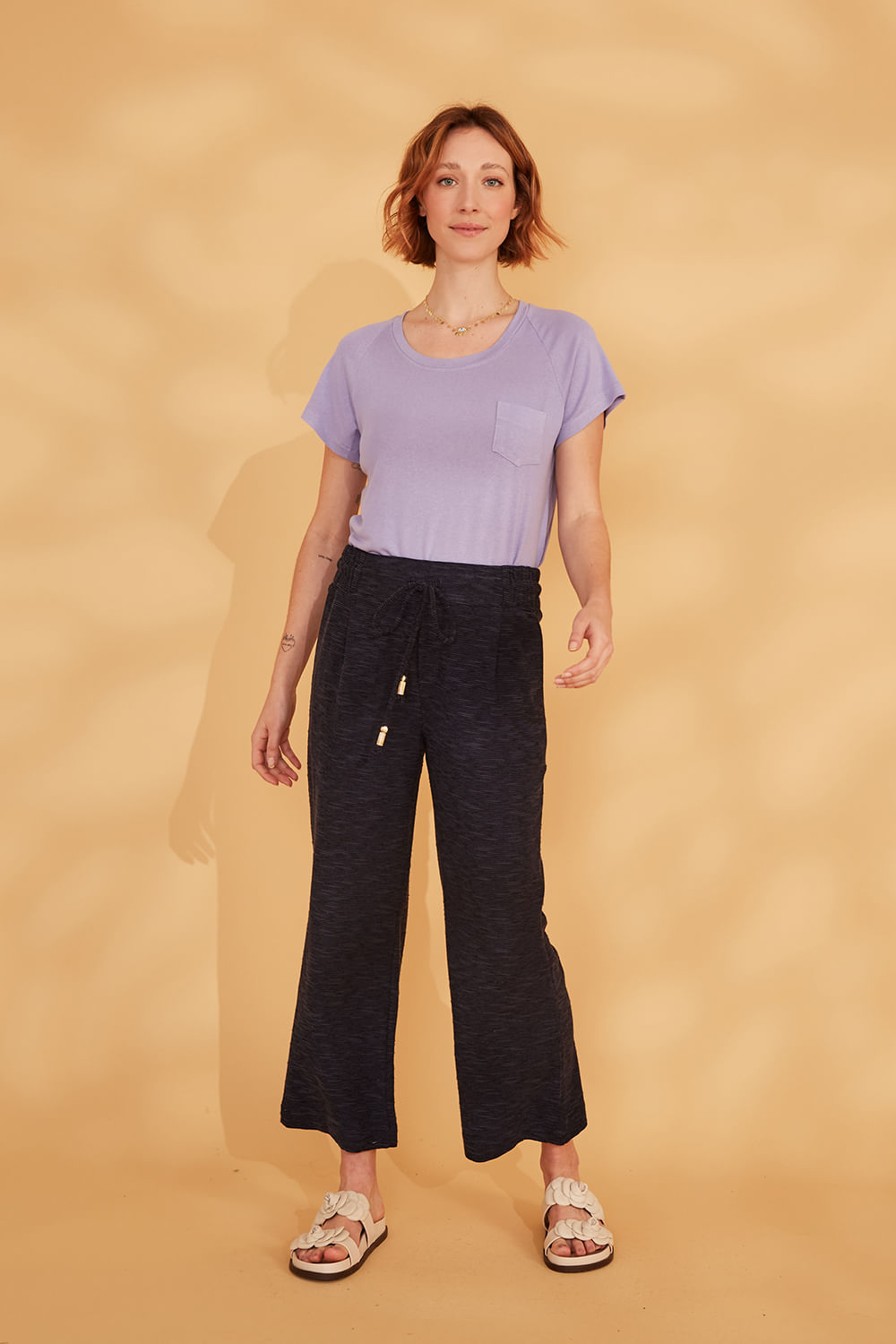 Hidrogênio - PANTALON PANTS WITH ELASTIC RAICA MARINHO WAISTBAND - 19142004