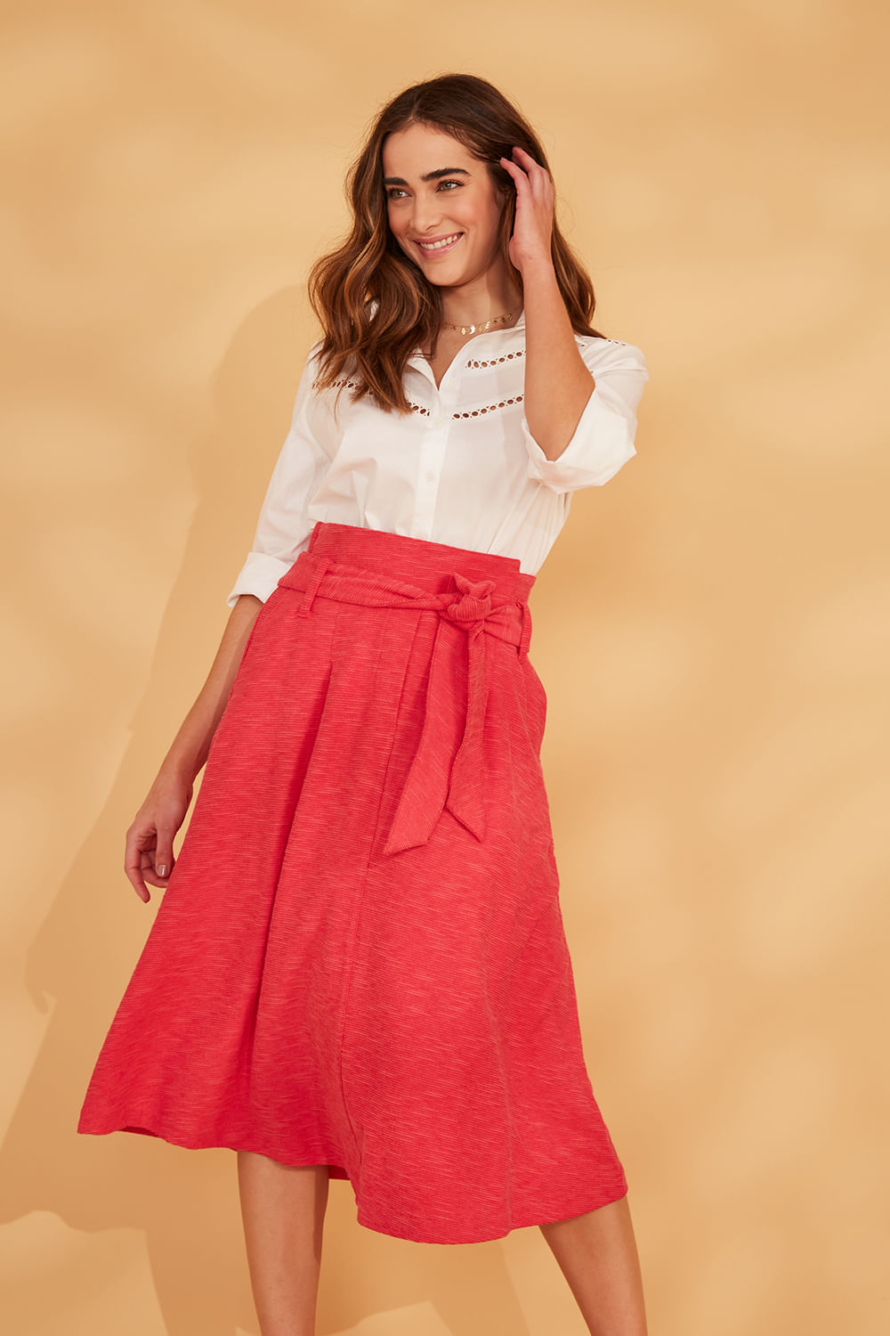 Hidrogênio - MIDI SKIRT WITH ROSE BAND - 19150441