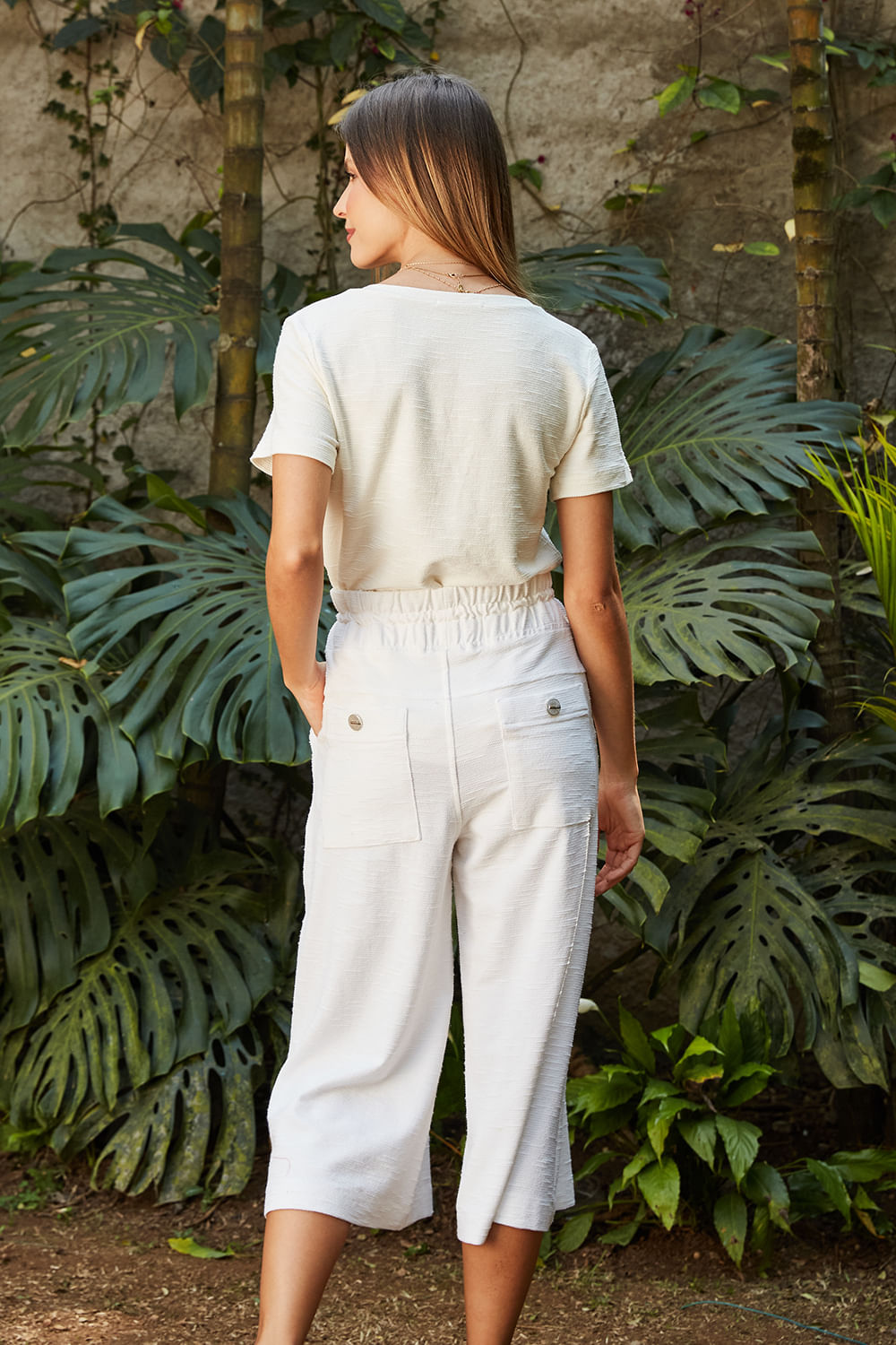 Hidrogênio - CELINE OFF WHITE PANTACOURT TROUSERS - 19175002