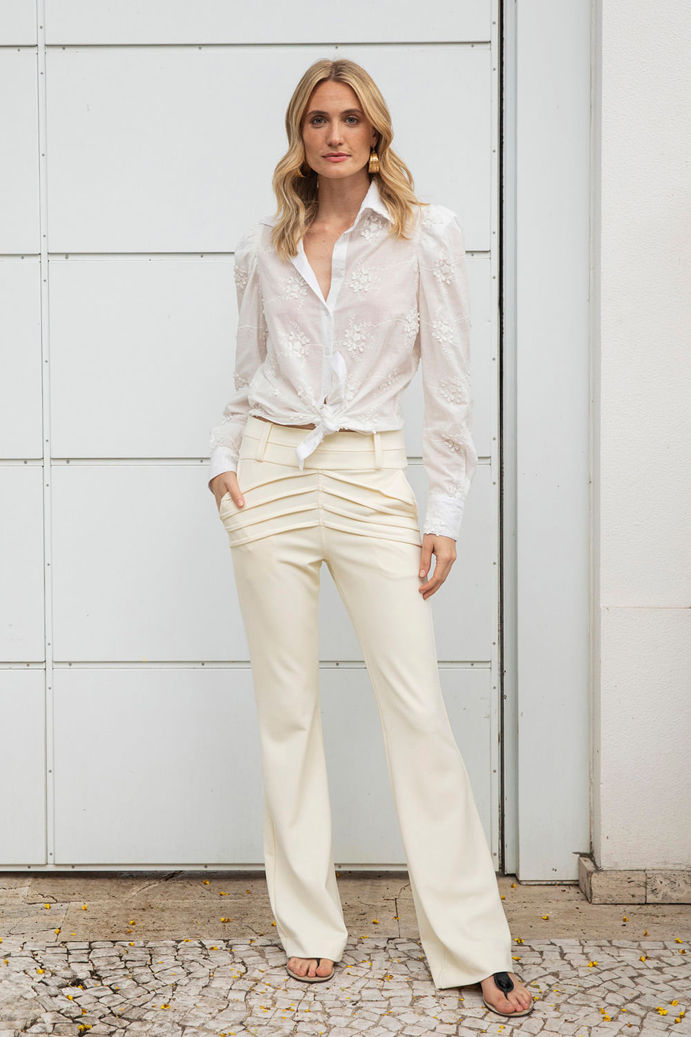 Hidrogênio - MARIA FLARE PANTS OFF WHITE - 19209018