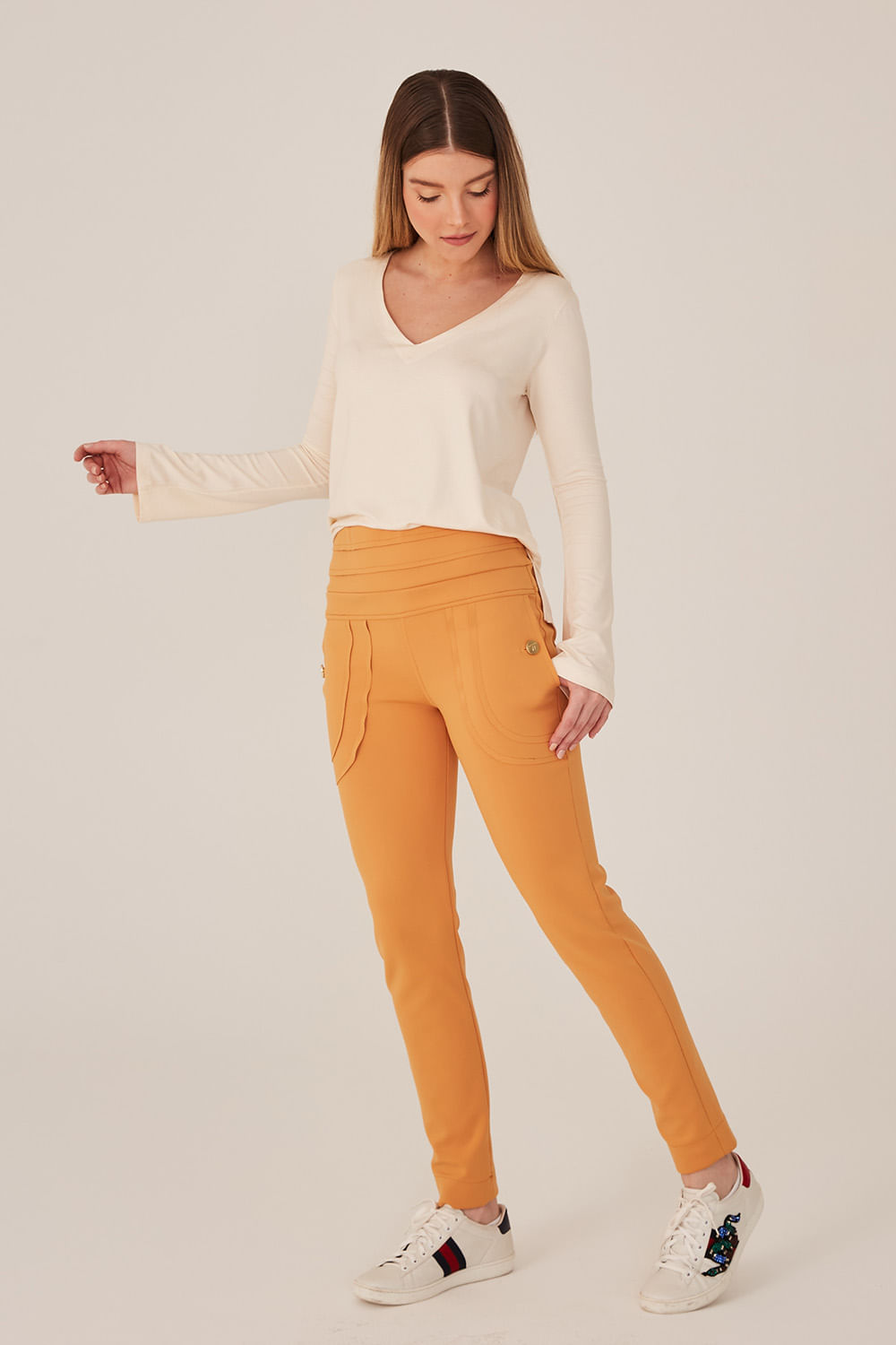 Hidrogênio - VIRGINIA MUSTARD FISHERMAN PANTS - 18931095