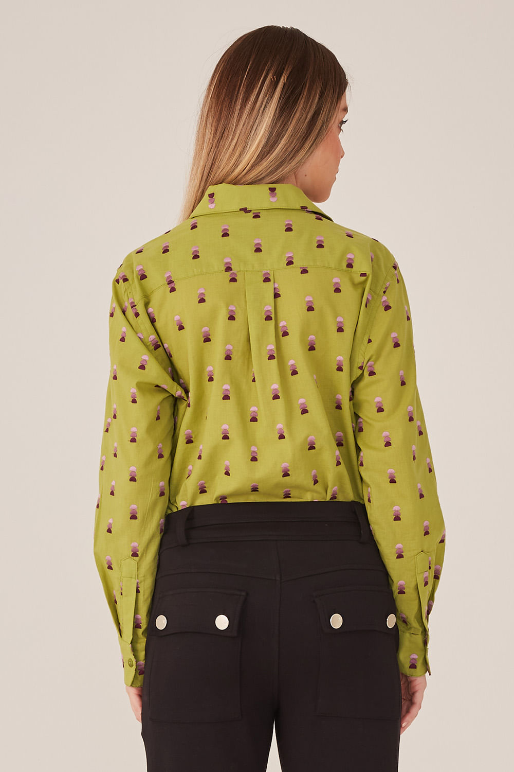 Hidrogênio - GREEN EMBROIDERED SHIRT - 19314009