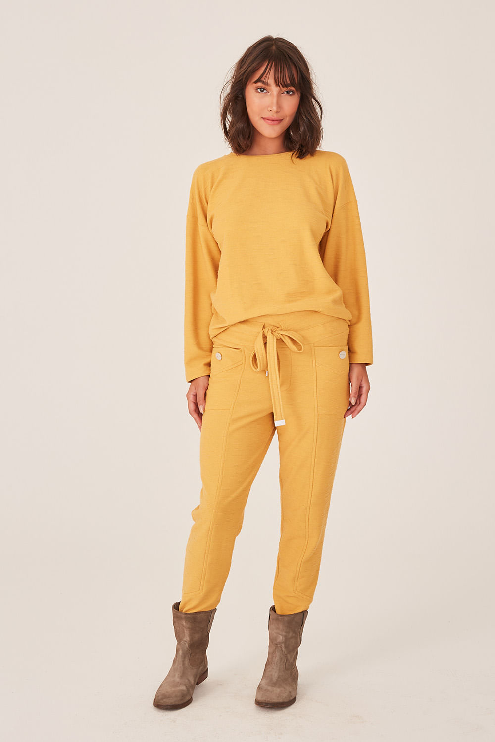 Hidrogênio - JOGGER PANTS WITH CHANNELS AND TOP BETE MUSTARD - 19391095