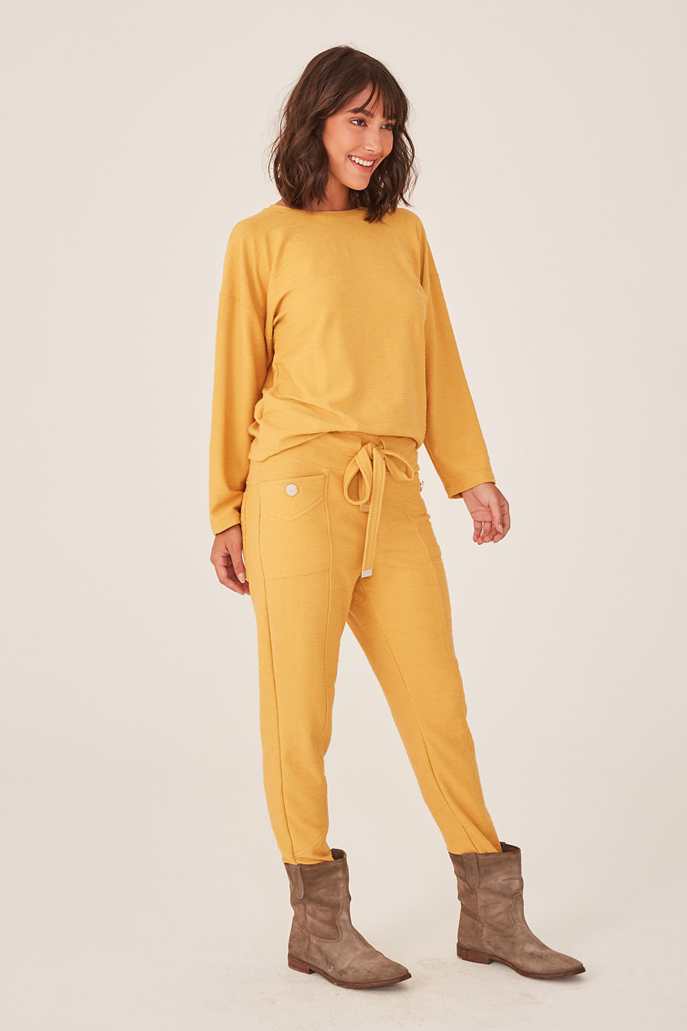 Hidrogênio - JOGGER PANTS WITH CHANNELS AND TOP BETE MUSTARD - 19391095