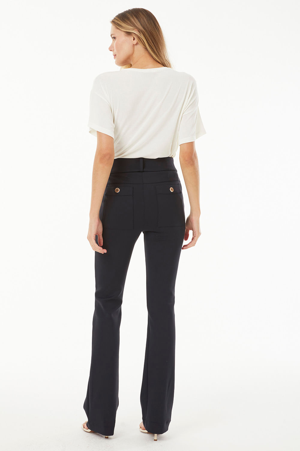 Hidrogênio - BLACK FLORA STRAIGHT TROUSERS - 19325001