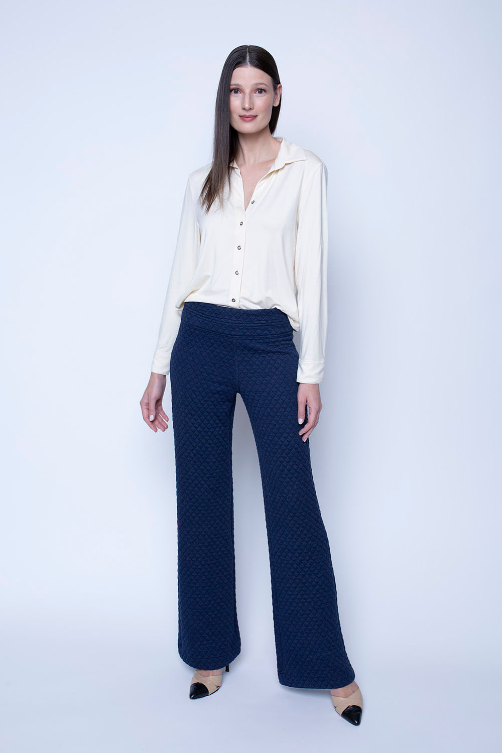 Hidrogênio - CLAUDETE JEANS FLARE PANTS - 19428004