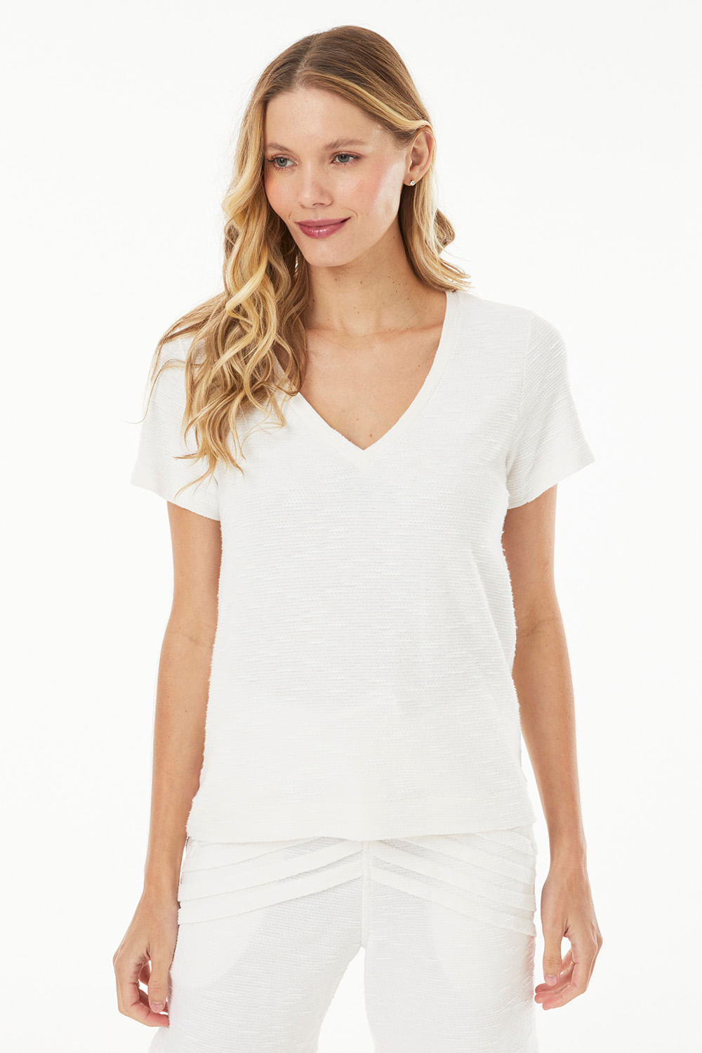 Hidrogênio - BLUSA DECOTE V BRANCO - 19261002