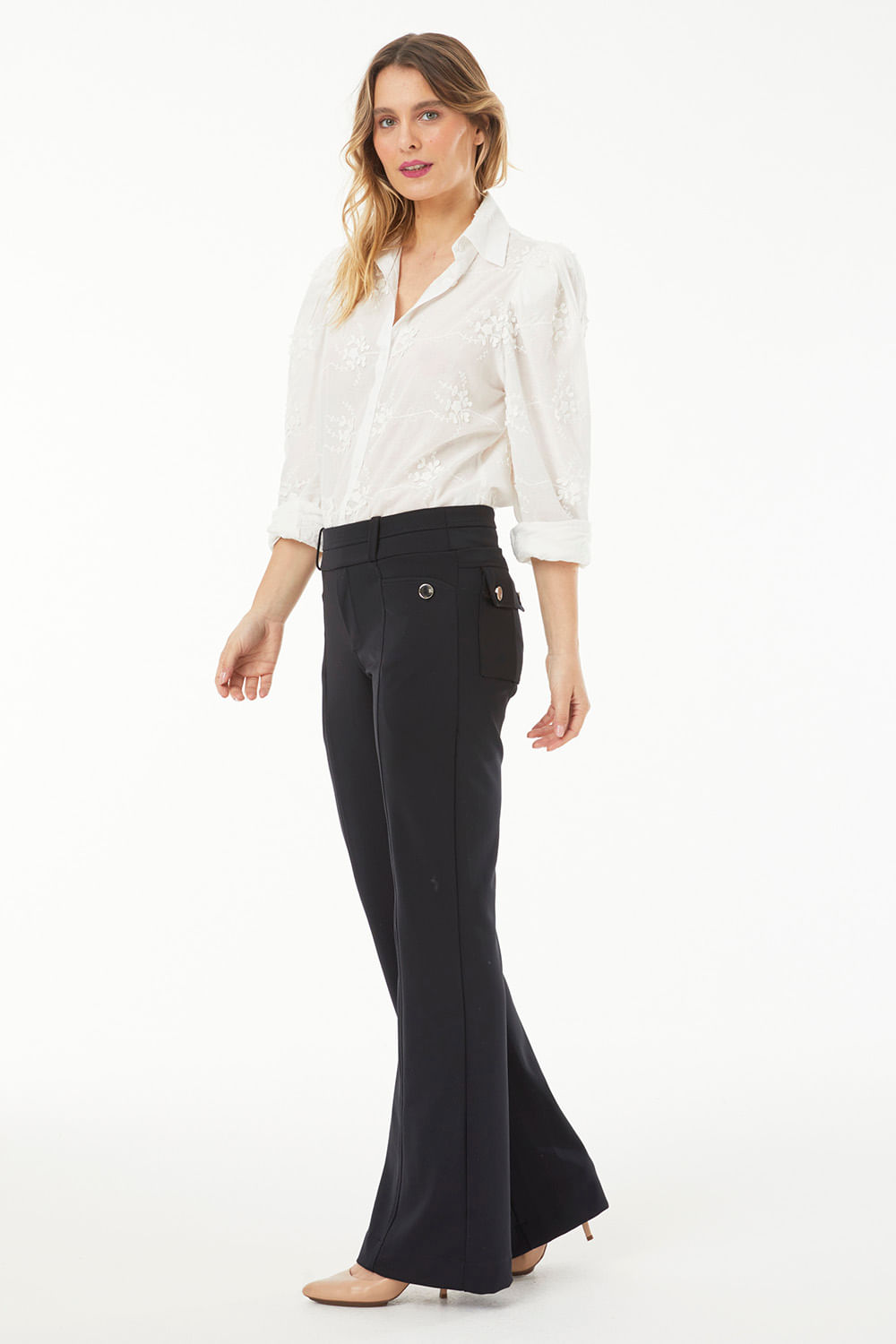 Hidrogênio - GISLAINE STRAIGHT TROUSERS BLACK - 19493001