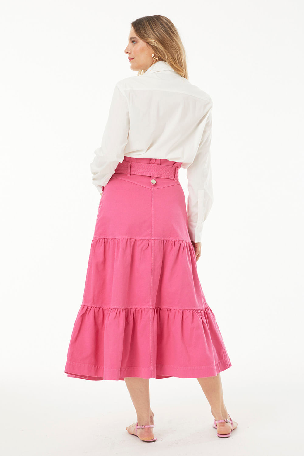 Hidrogênio - EMMA PINK MIDI SKIRT - 19223026