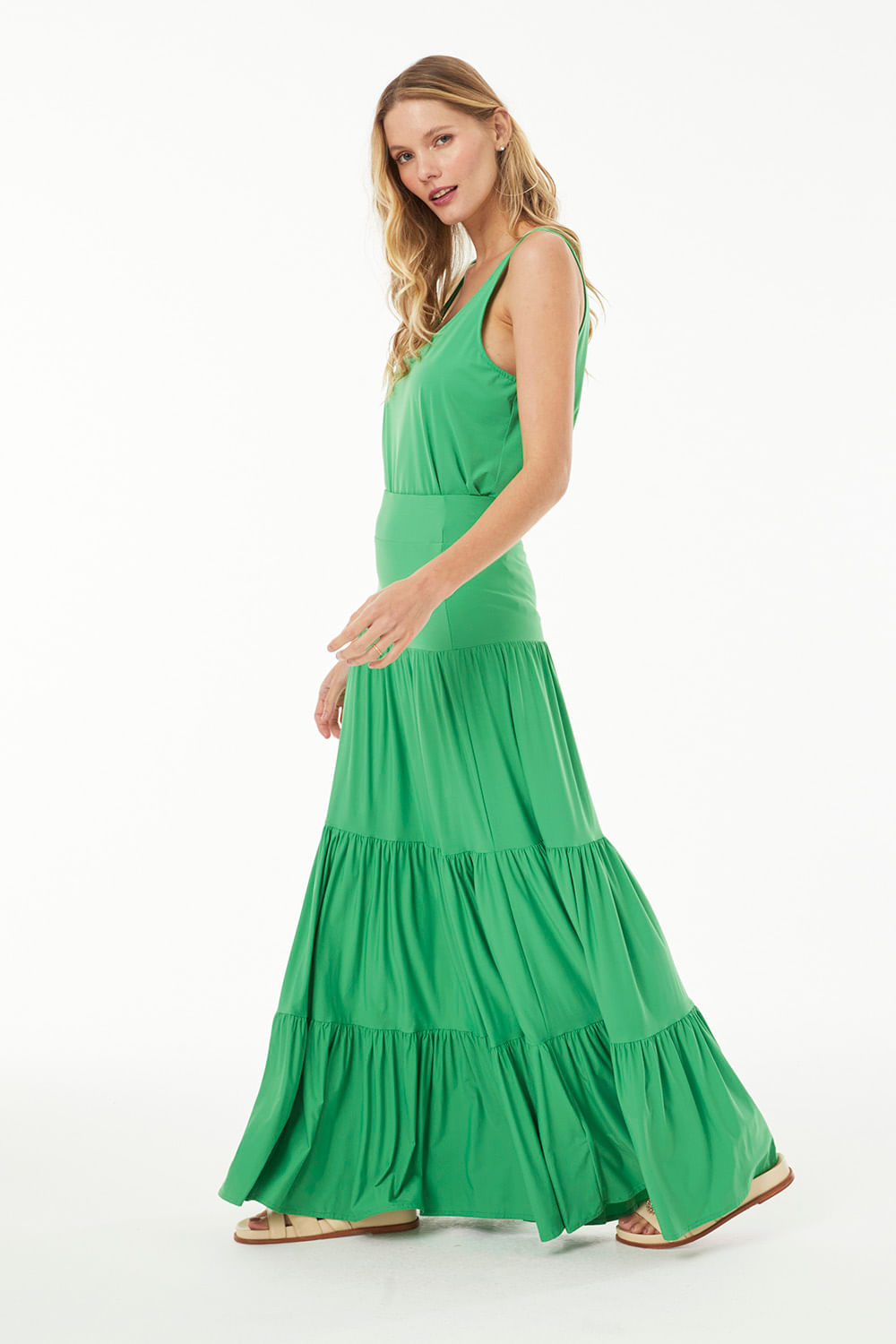 Hidrogênio - THREE MARIAS GREEN LONG SKIRT - 18925009