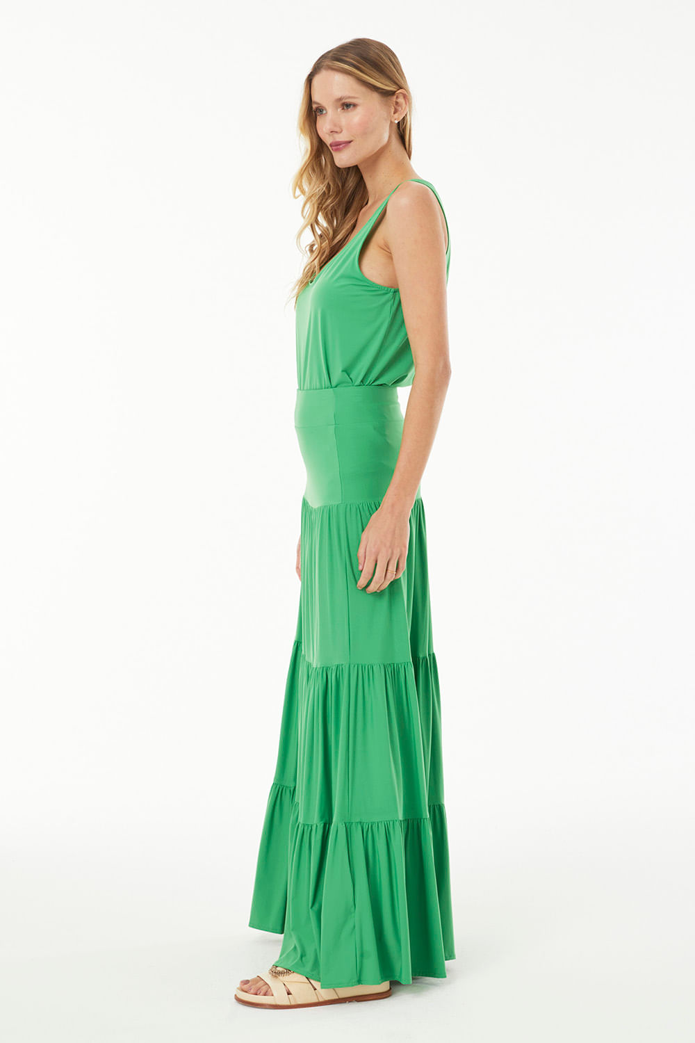 Hidrogênio - THREE MARIAS GREEN LONG SKIRT - 18925009