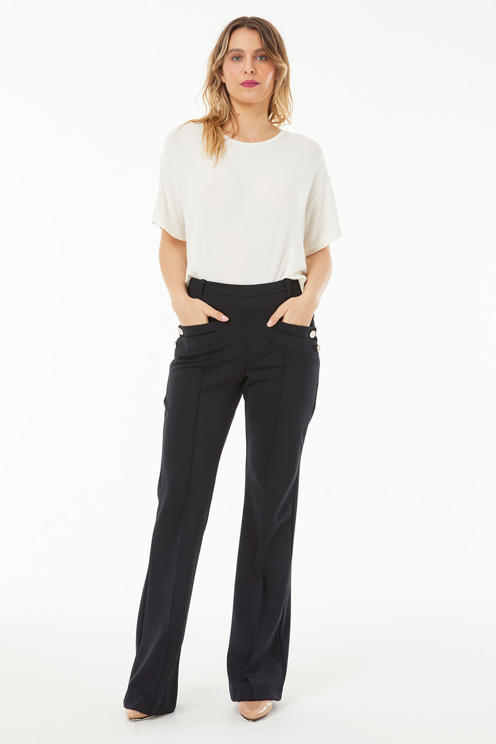 Hidrogênio - BLACK FLARE PANTS - 19507001