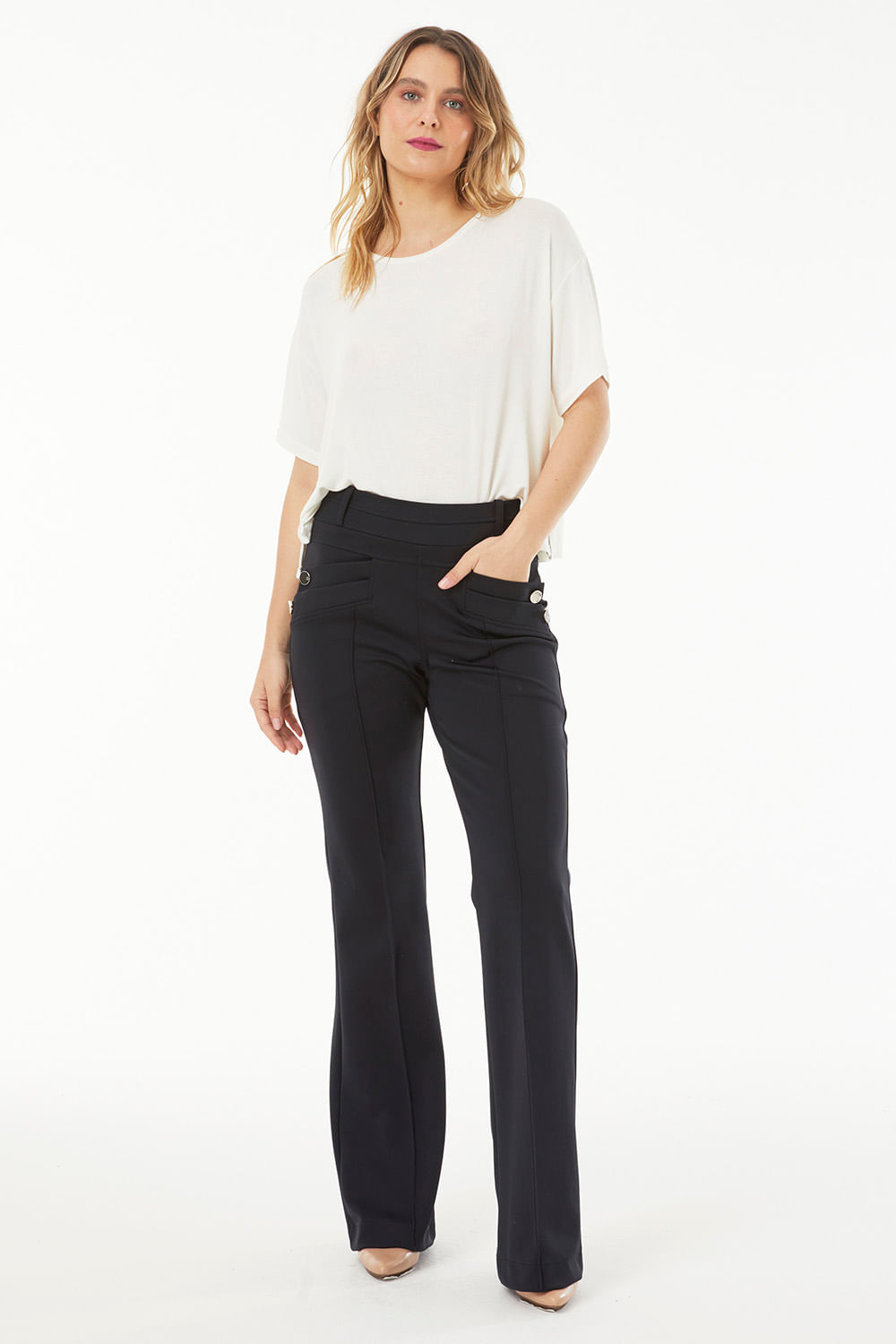 Hidrogênio - BLACK FLARE PANTS - 19507001