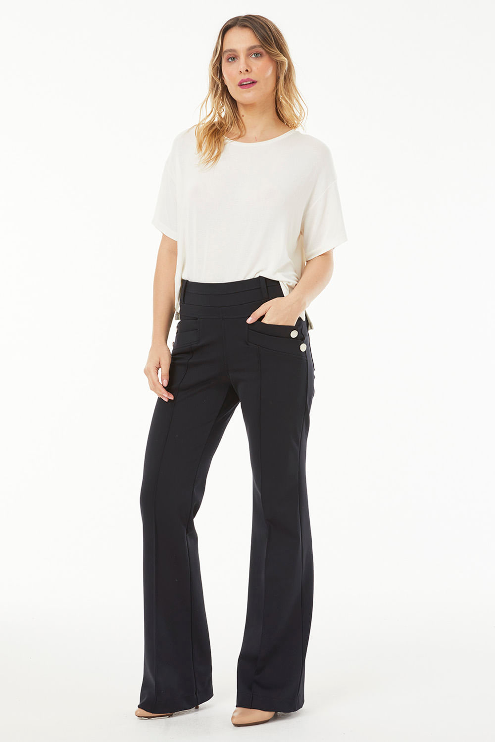 Hidrogênio - BLACK FLARE PANTS - 19507001