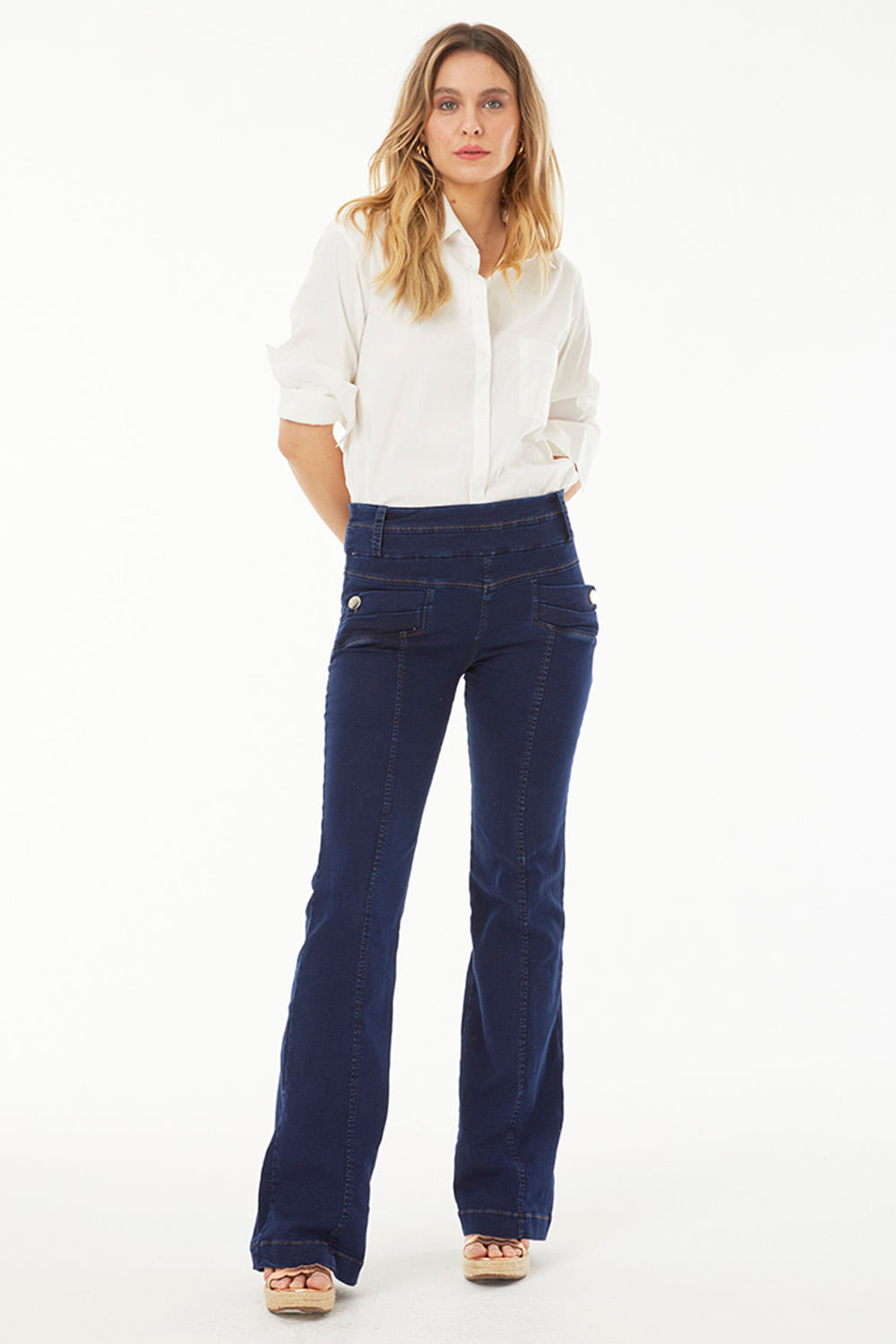 Hidrogênio - CALÇA FLARE AMORA JEANS - 19524042