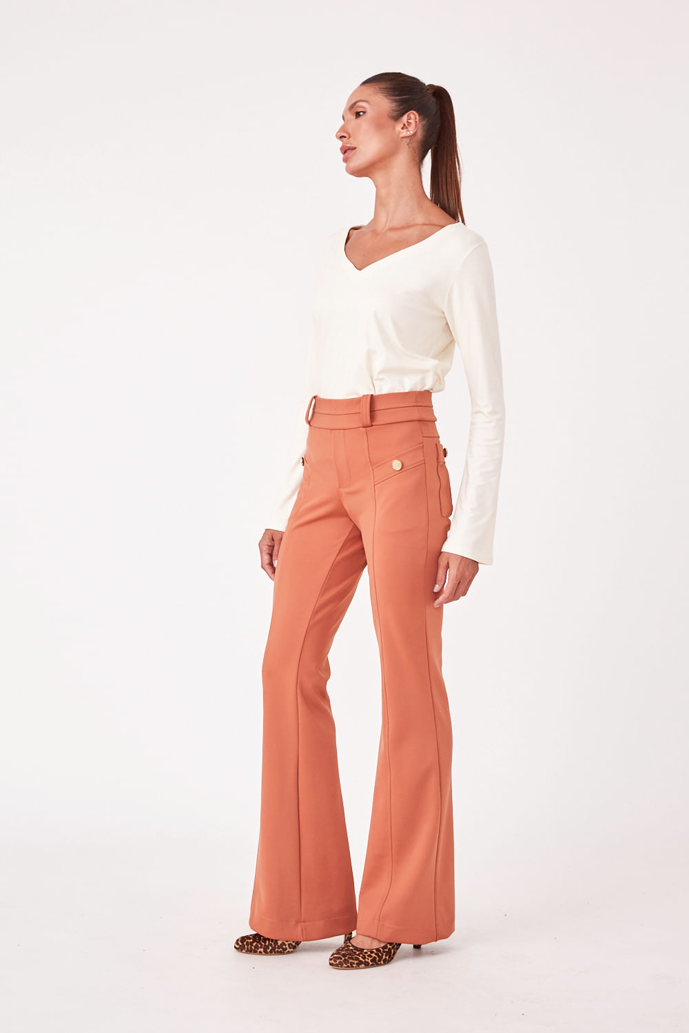 Hidrogênio - JESSIE FLARE PANTS ORANGE - 19637010