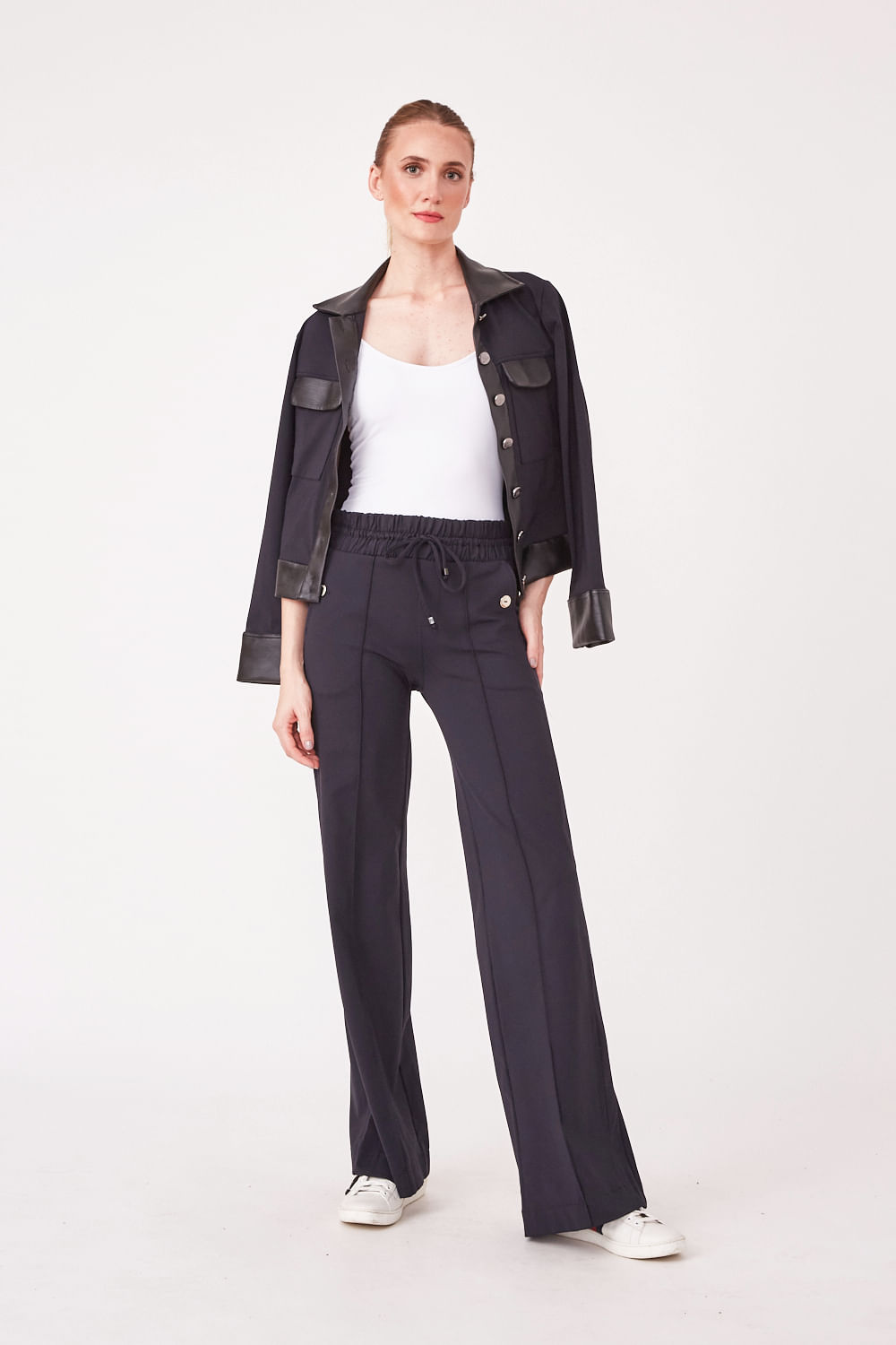 Hidrogênio - SAMANTA STRAIGHT TROUSERS WITH BLACK CUT POCKET - 19539001