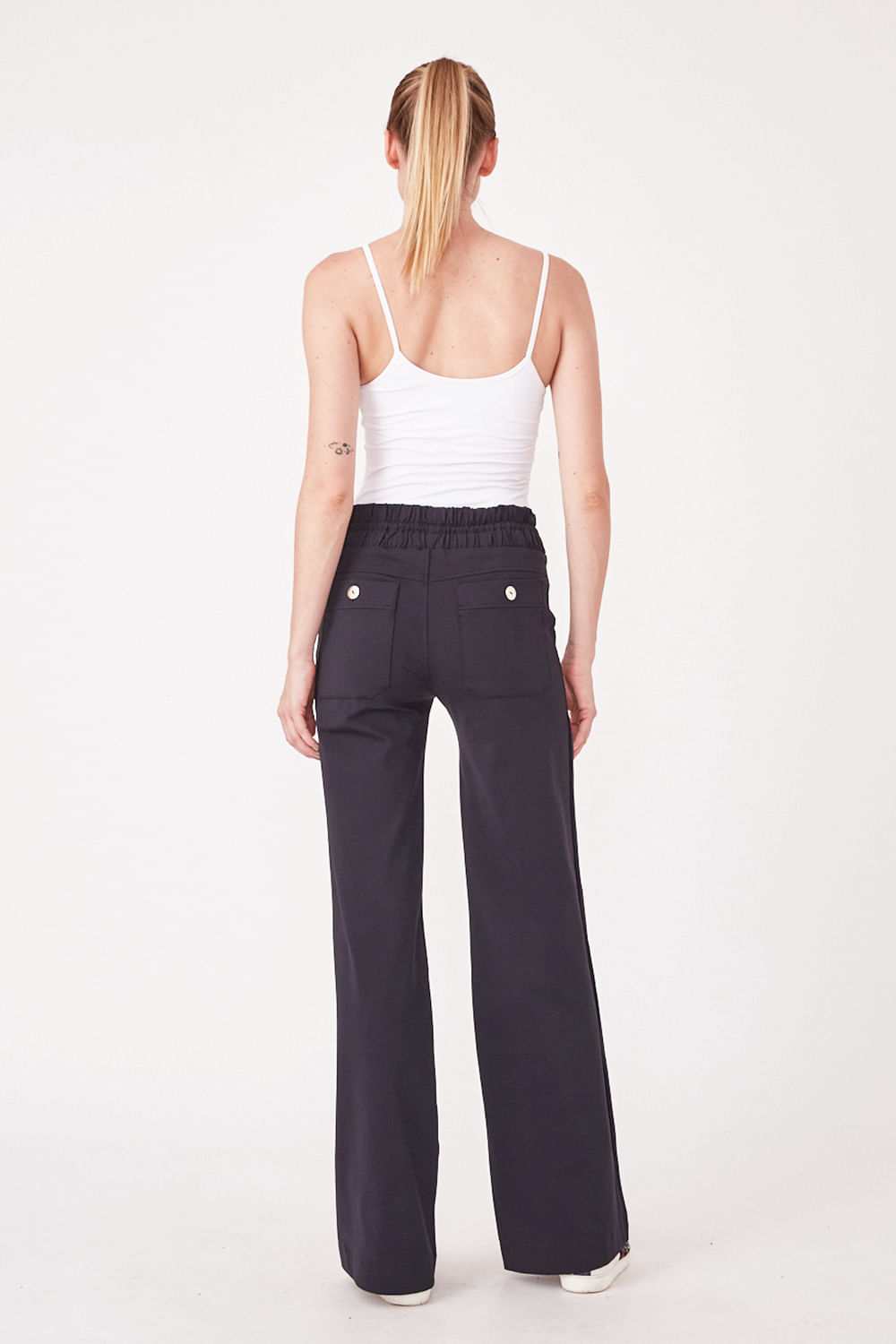 Hidrogênio - SAMANTA STRAIGHT TROUSERS WITH BLACK CUT POCKET - 19539001