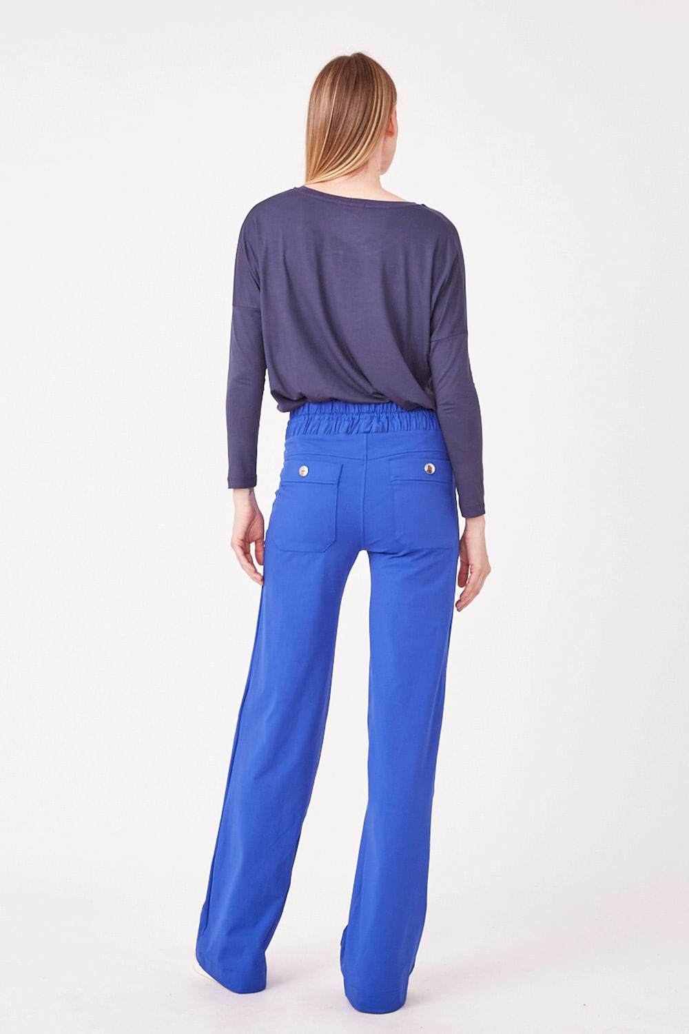 Hidrogênio - SAMANTA STRAIGHT TROUSERS WITH BLUE CUT POCKET - 19539015