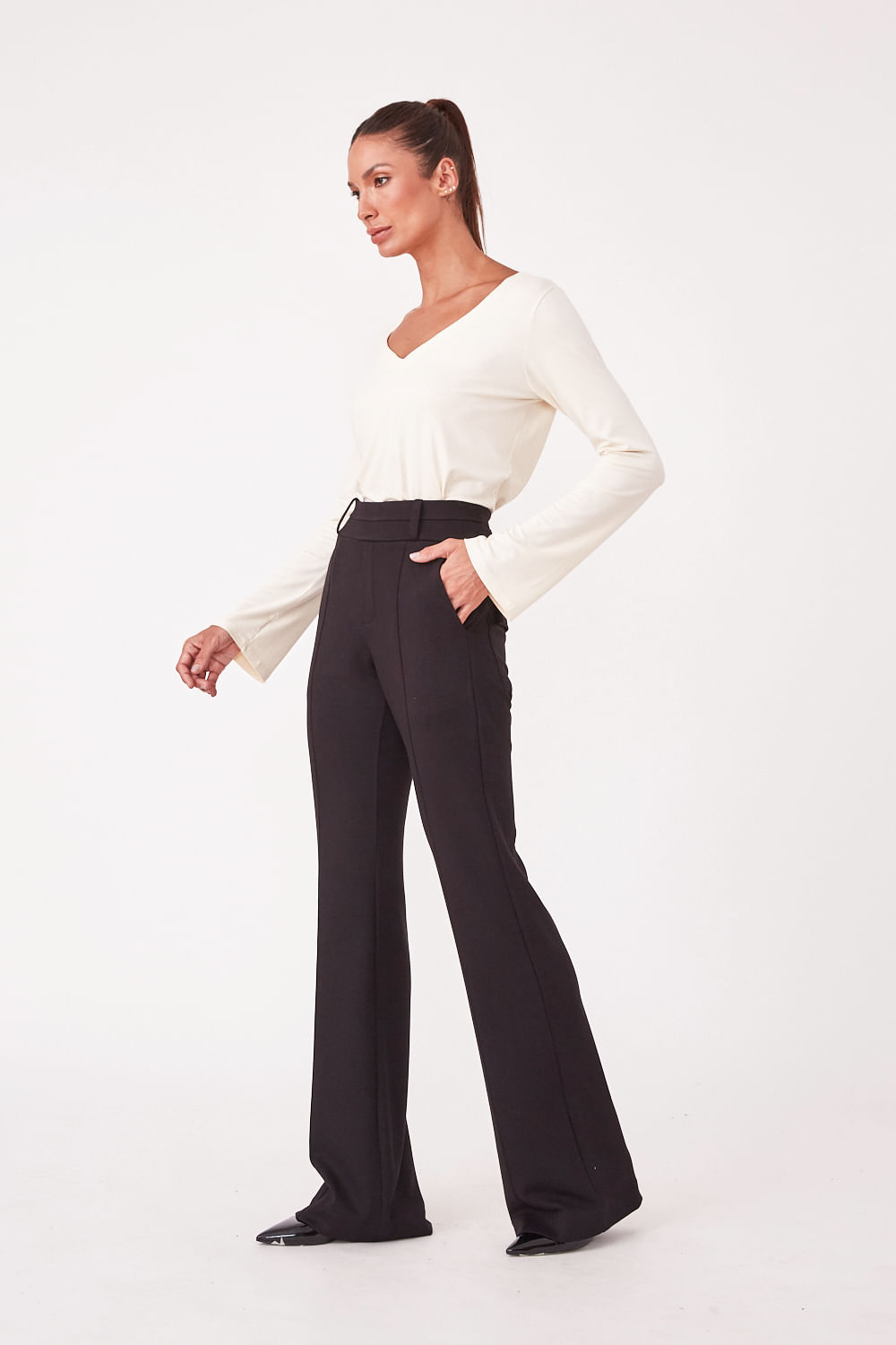 Hidrogênio - BLACK LUZINETE STRAIGHT PANTS - 19475001