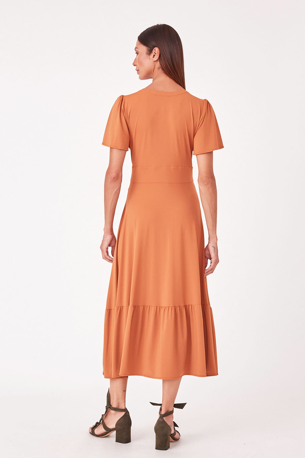 Hidrogênio - MIDI DRESS WITH VILLA AND PLEASTS AND TERRA RIBBLE - 19607332