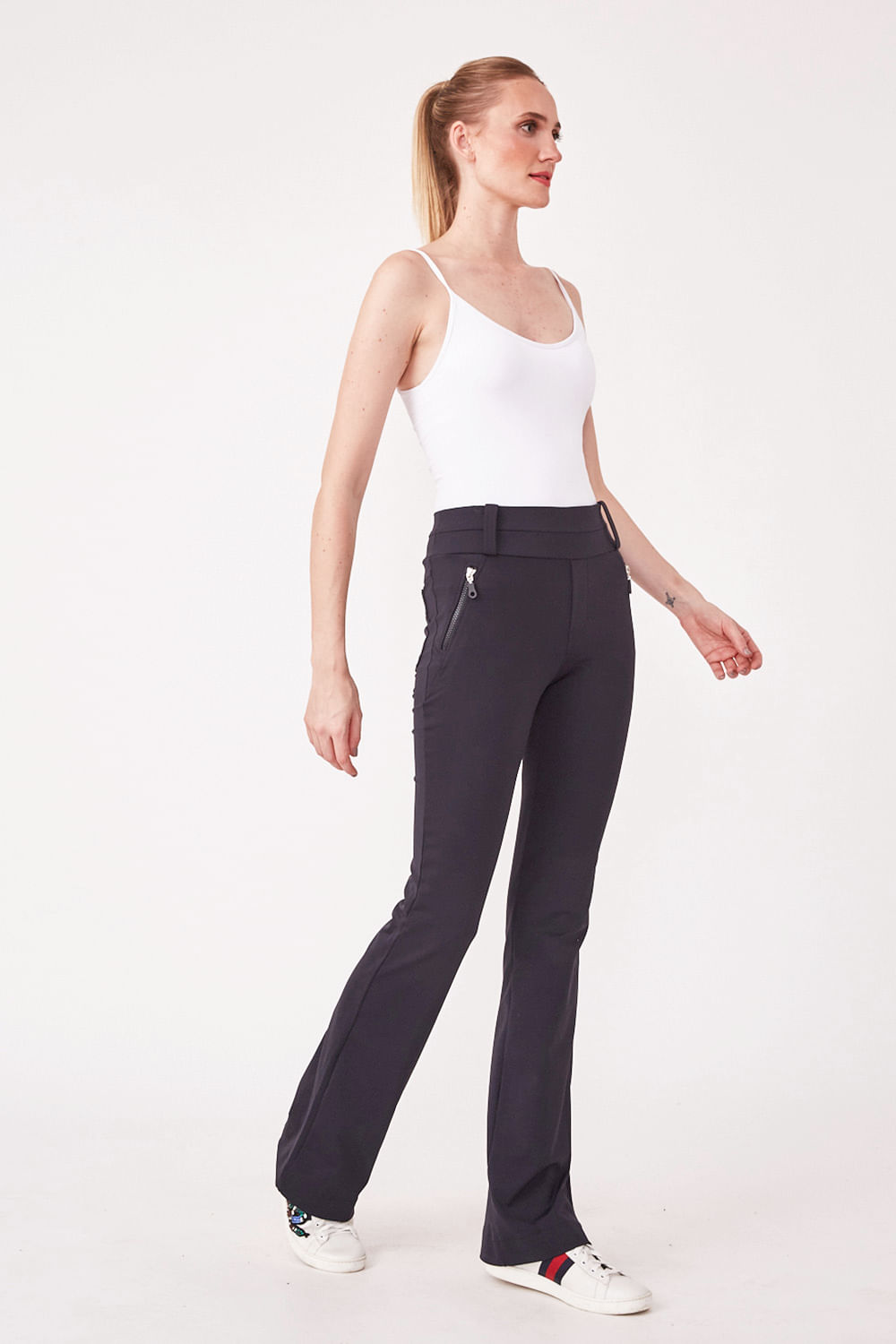 Hidrogênio - BALLERINA PANTS WITH ZIPPER AND POCKETS ANGELICA BLACK - 19527001