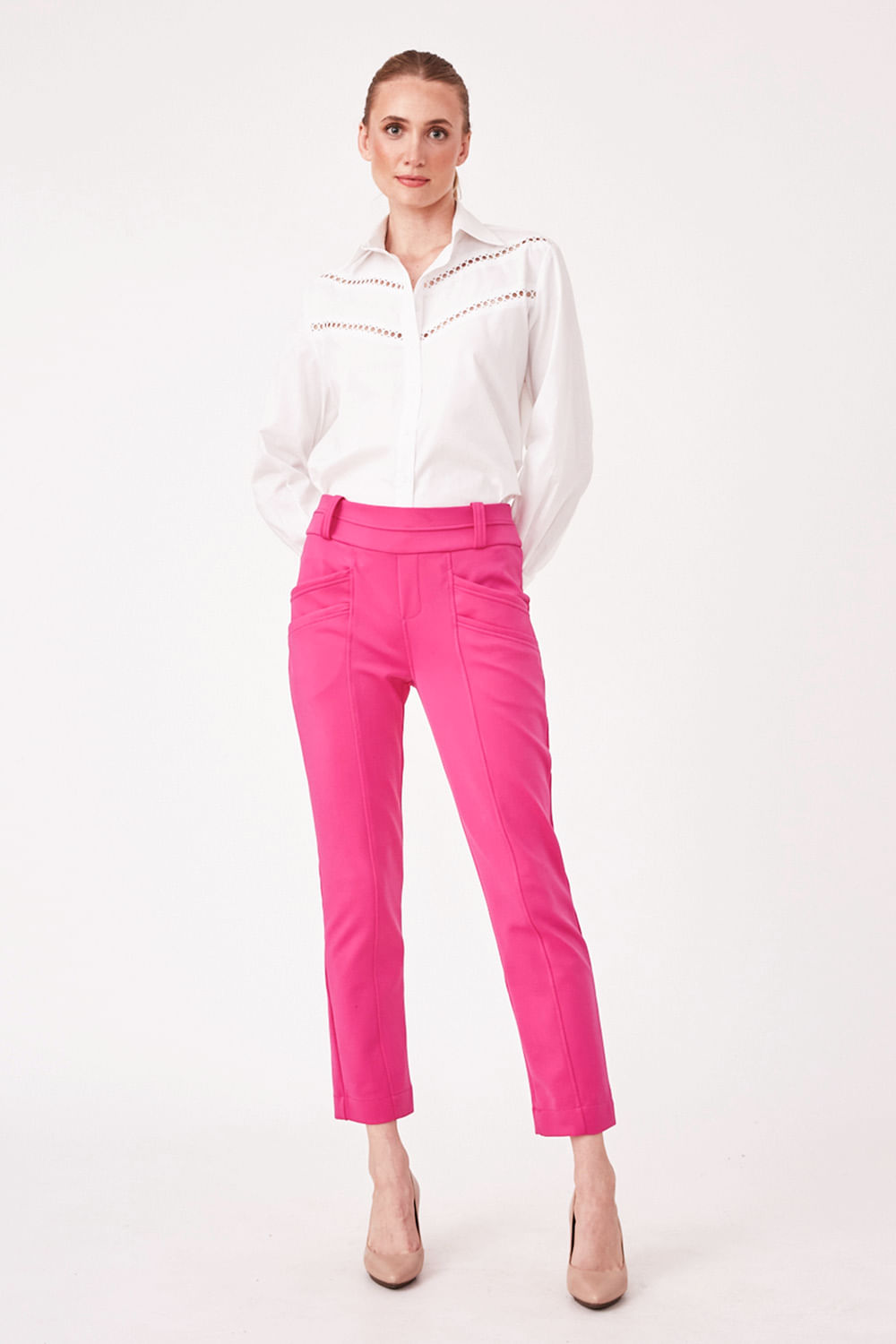 Hidrogênio - LARISSA PINK FISHERMAN PANTS - 19568026