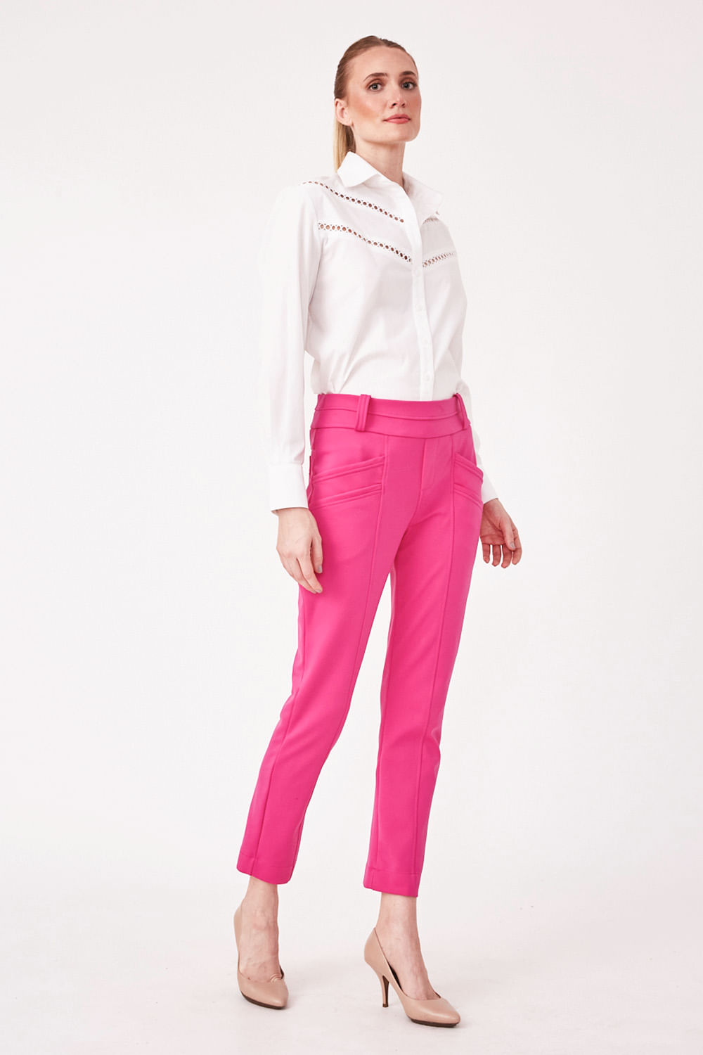 Hidrogênio - LARISSA PINK FISHERMAN PANTS - 19568026