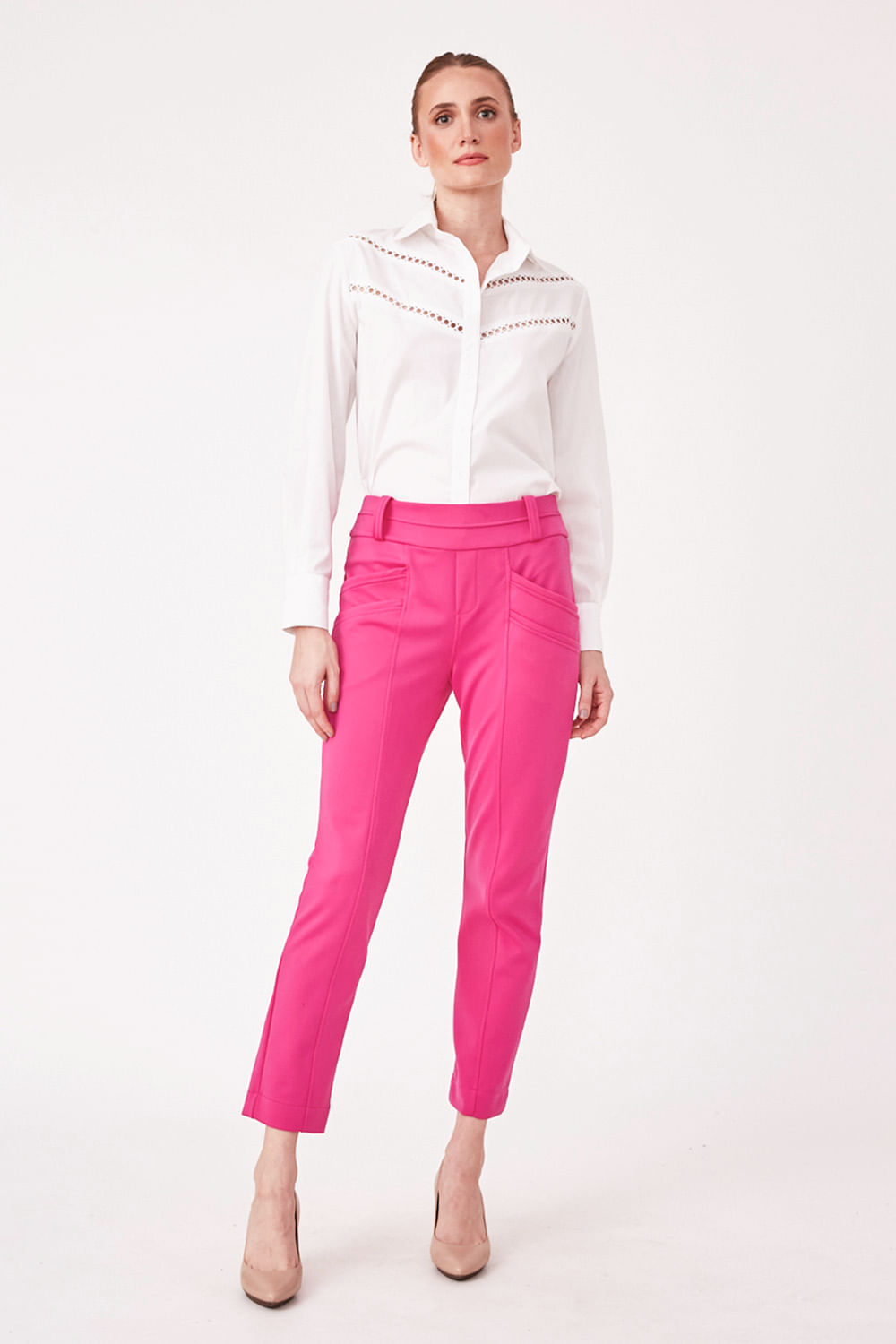 Hidrogênio - LARISSA PINK FISHERMAN PANTS - 19568026