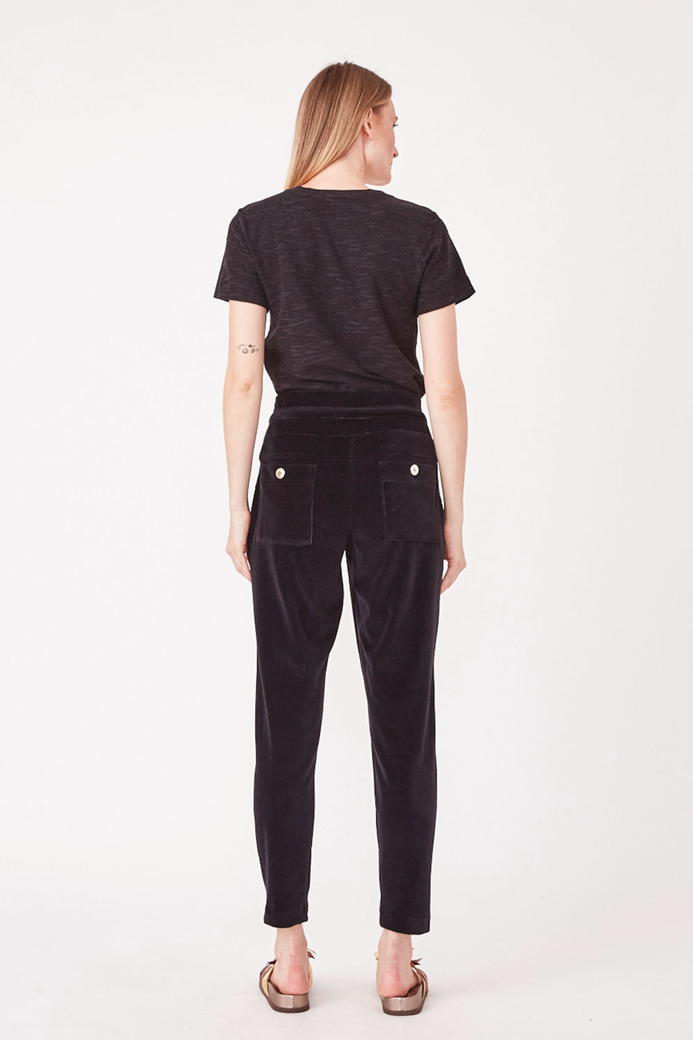 Hidrogênio - JOGGER PANTS WITH PLEATS AND ROLLER MARIE BLACK - 19461001